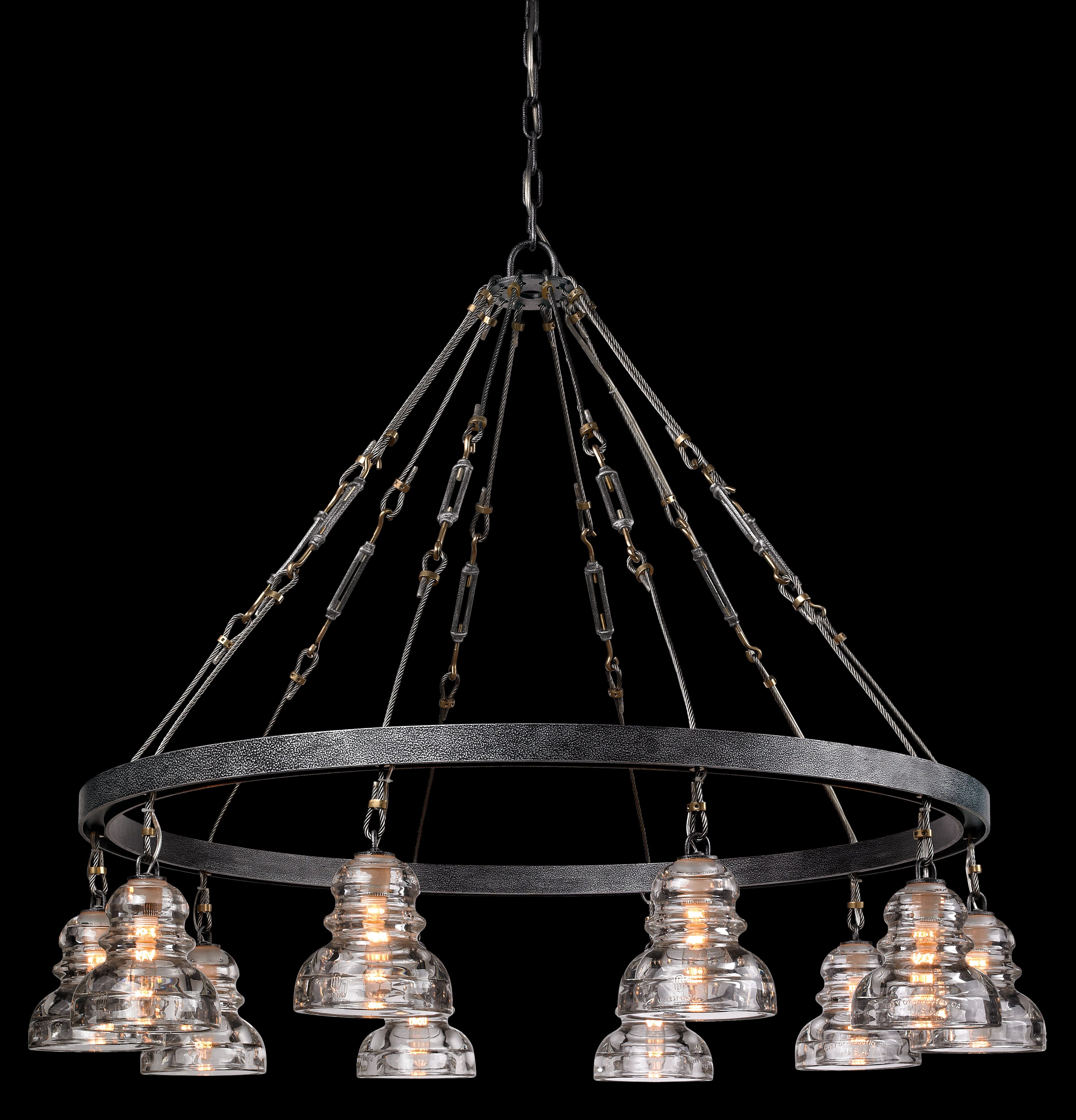 Troy Menlo Park 10-Light Chandelier in Old Silver