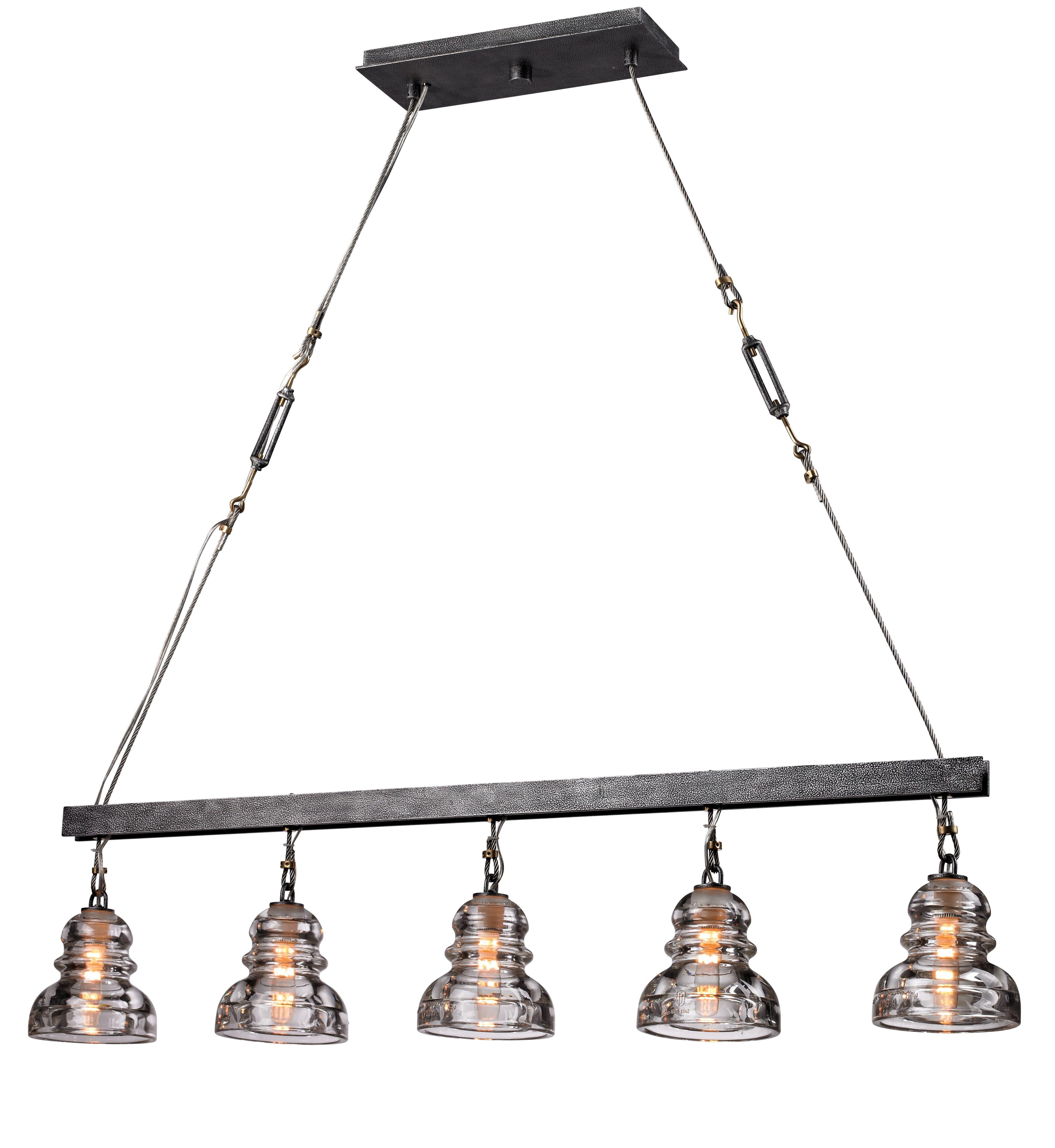 Troy Menlo Park 5-Light 6" Kitchen Island Light in Old Silver