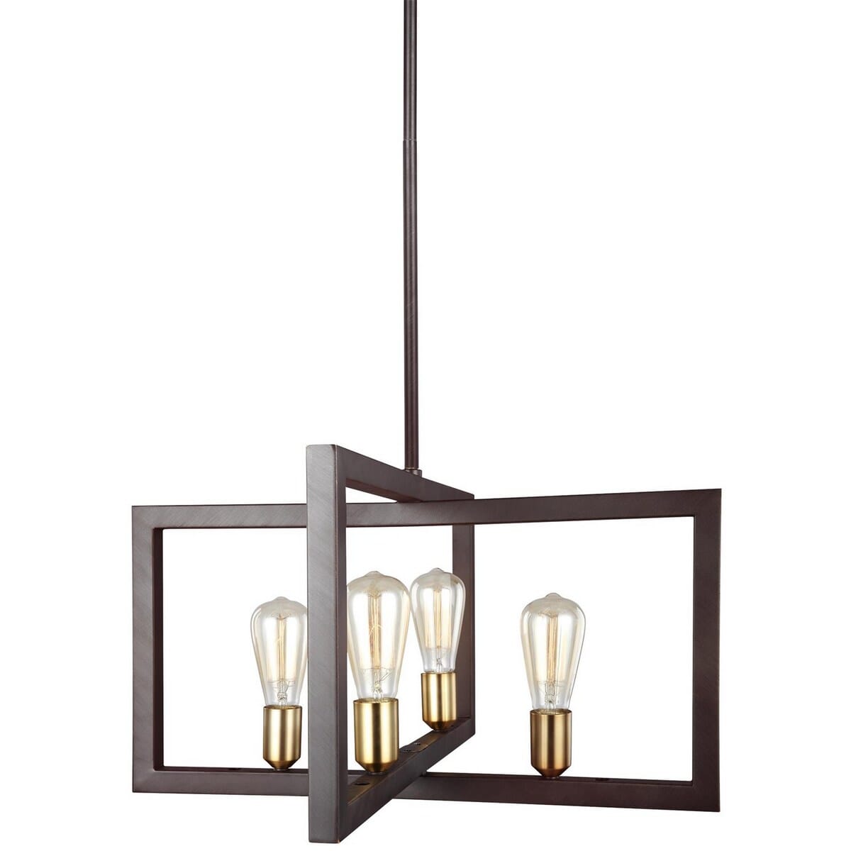 Feiss Finnegan 23.5" 4-Light Chandelier in New World Bronze