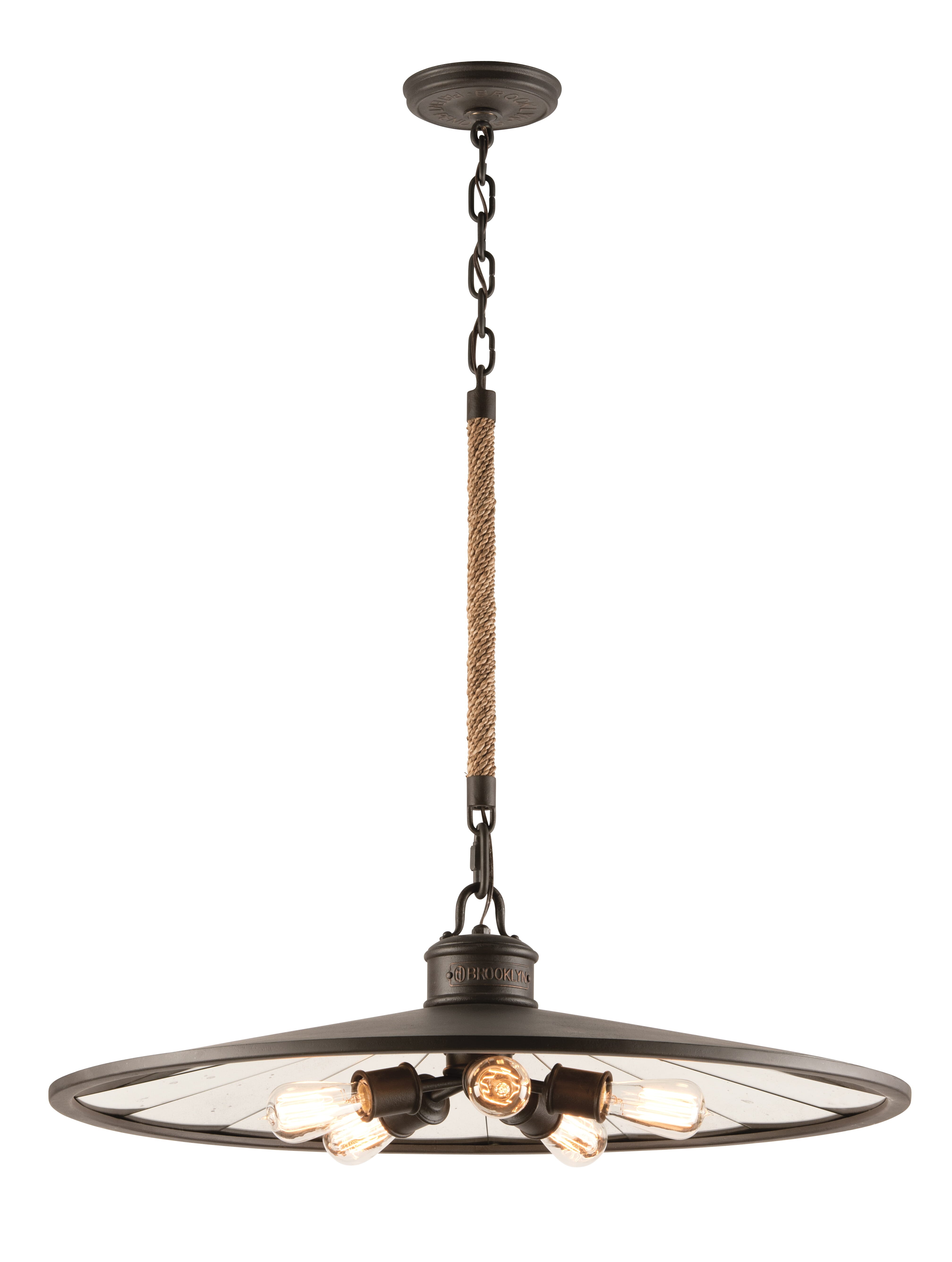 Troy Brooklyn 5-Light 11" Pendant Light in Brooklyn Bronze