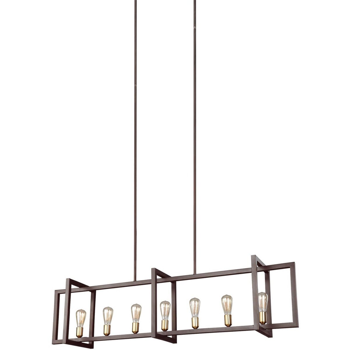 Feiss Finnegan 60" 7-Light Island Chandelier in New World Bronze