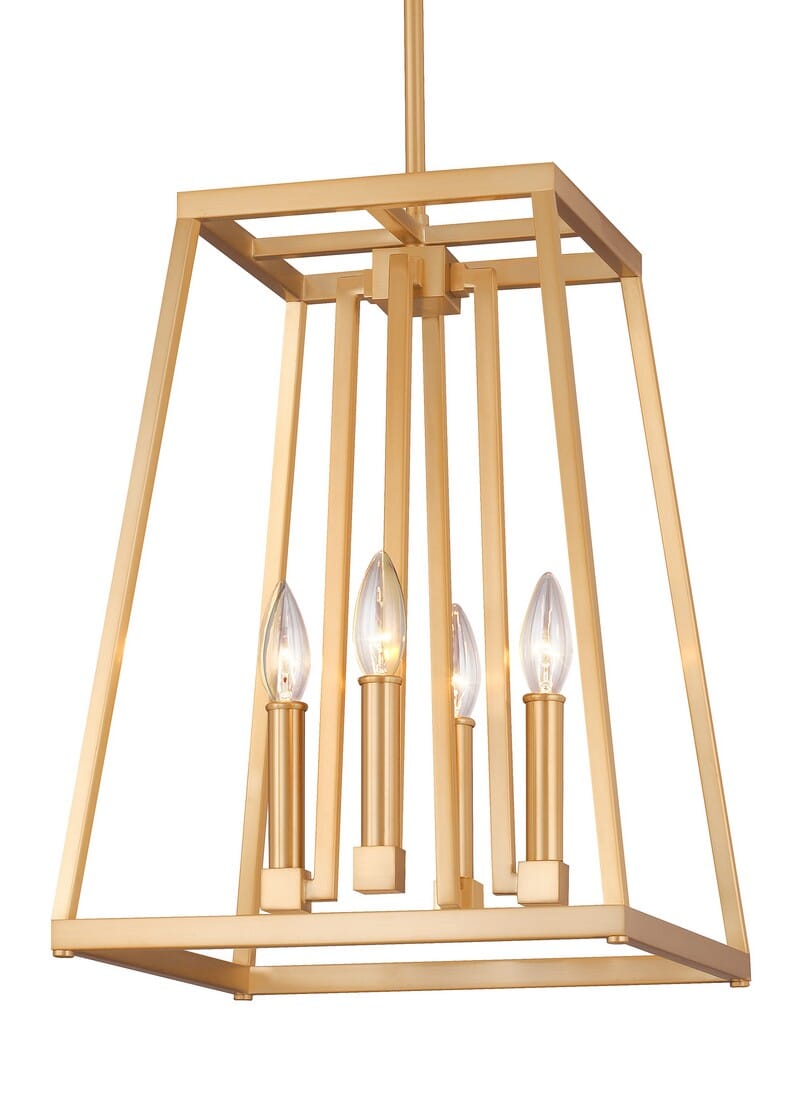 Feiss Conant 13" 4-Light Pendant in Gilded Satin Brass