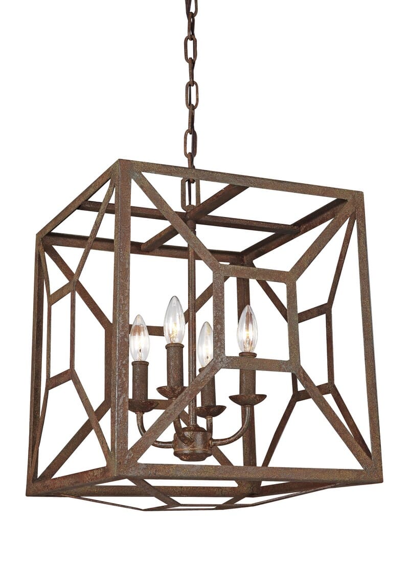 Feiss Marquelle 17" 4-Light Chandelier in Weathered Iron