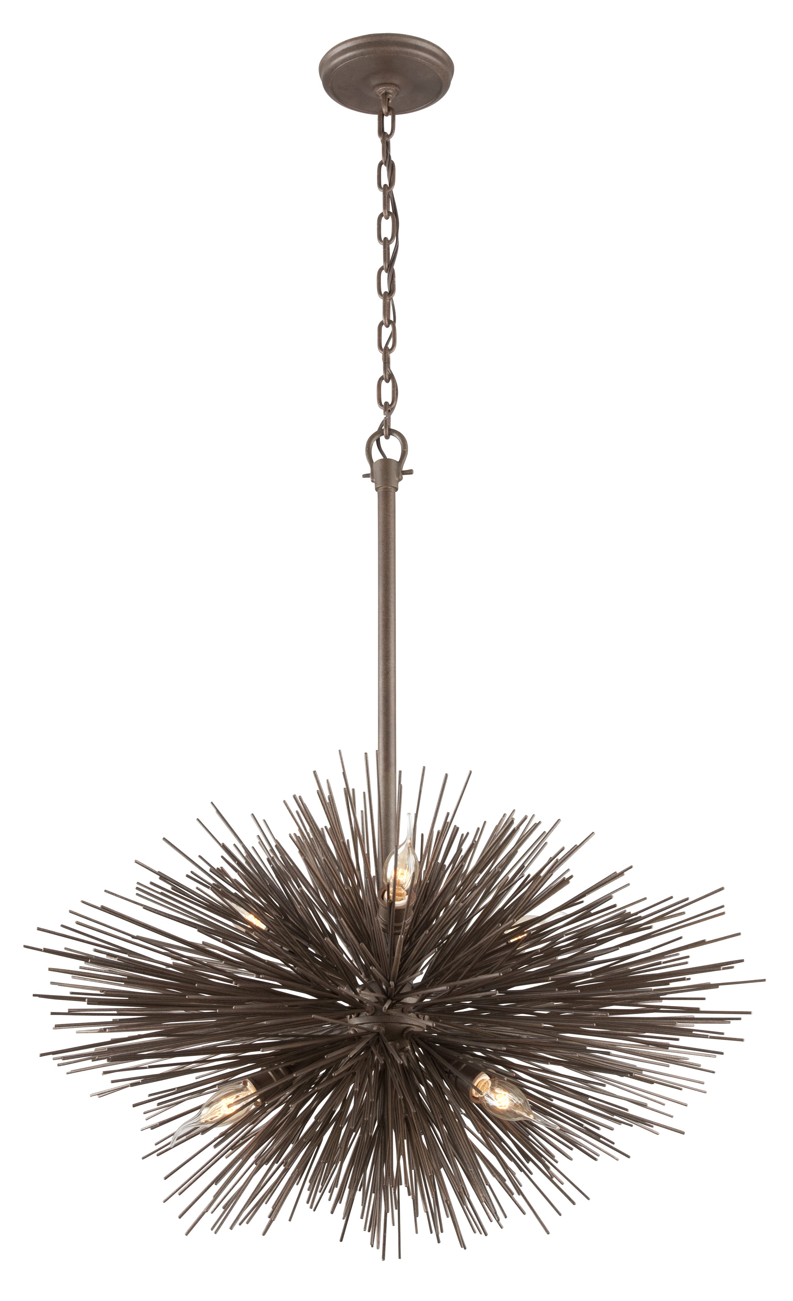 Troy Uni 6-Light 22" Pendant Light in Tide Pool Bronze