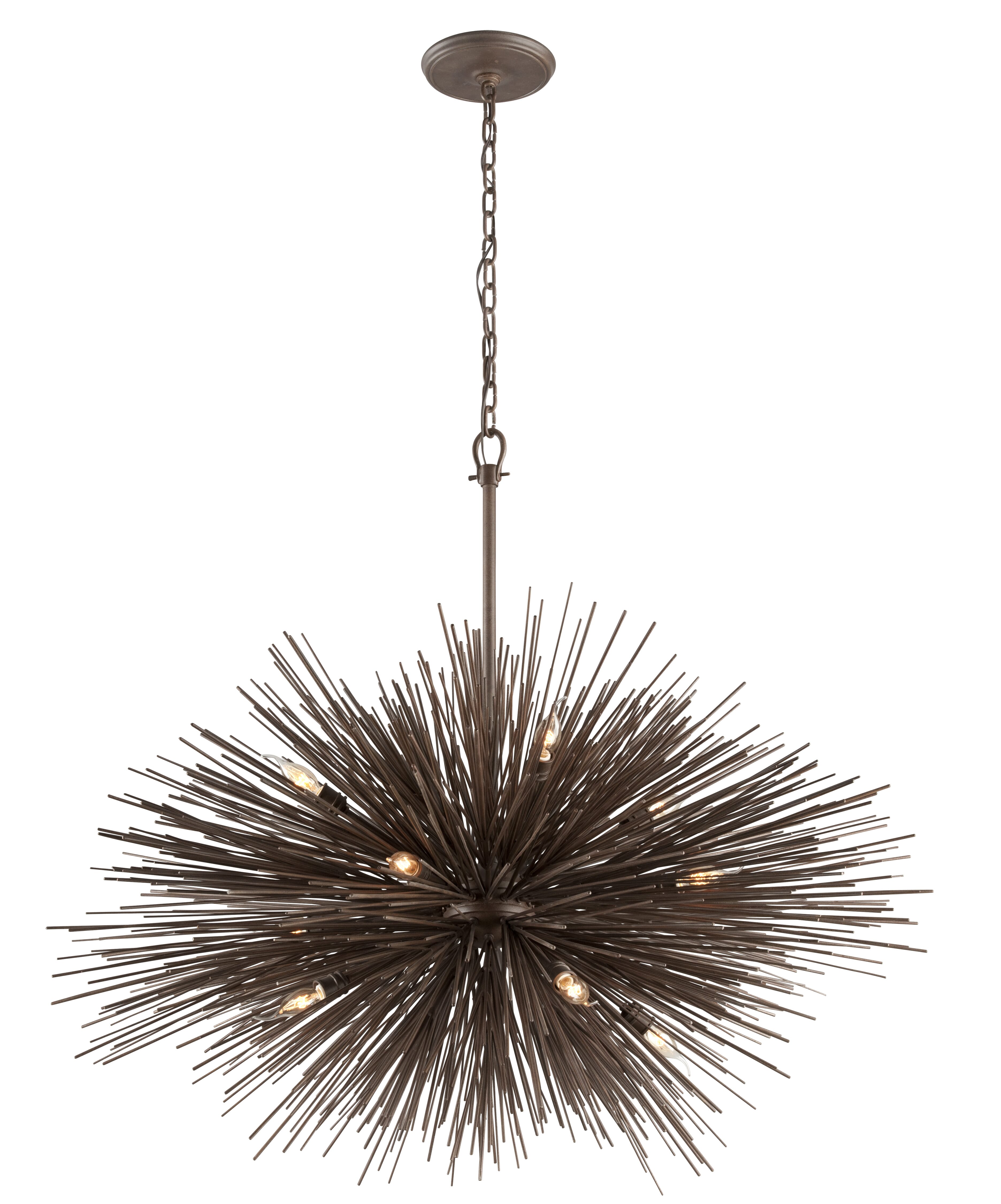 Troy Uni 12-Light Chandelier in Tide Pool Bronze