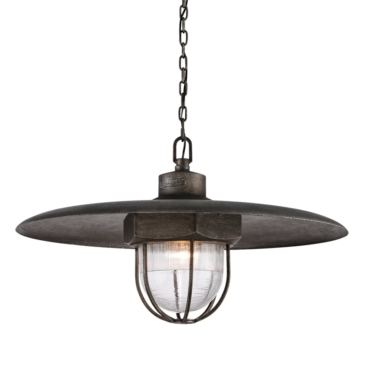 Troy Acme 18" Pendant Light in Aged Silver