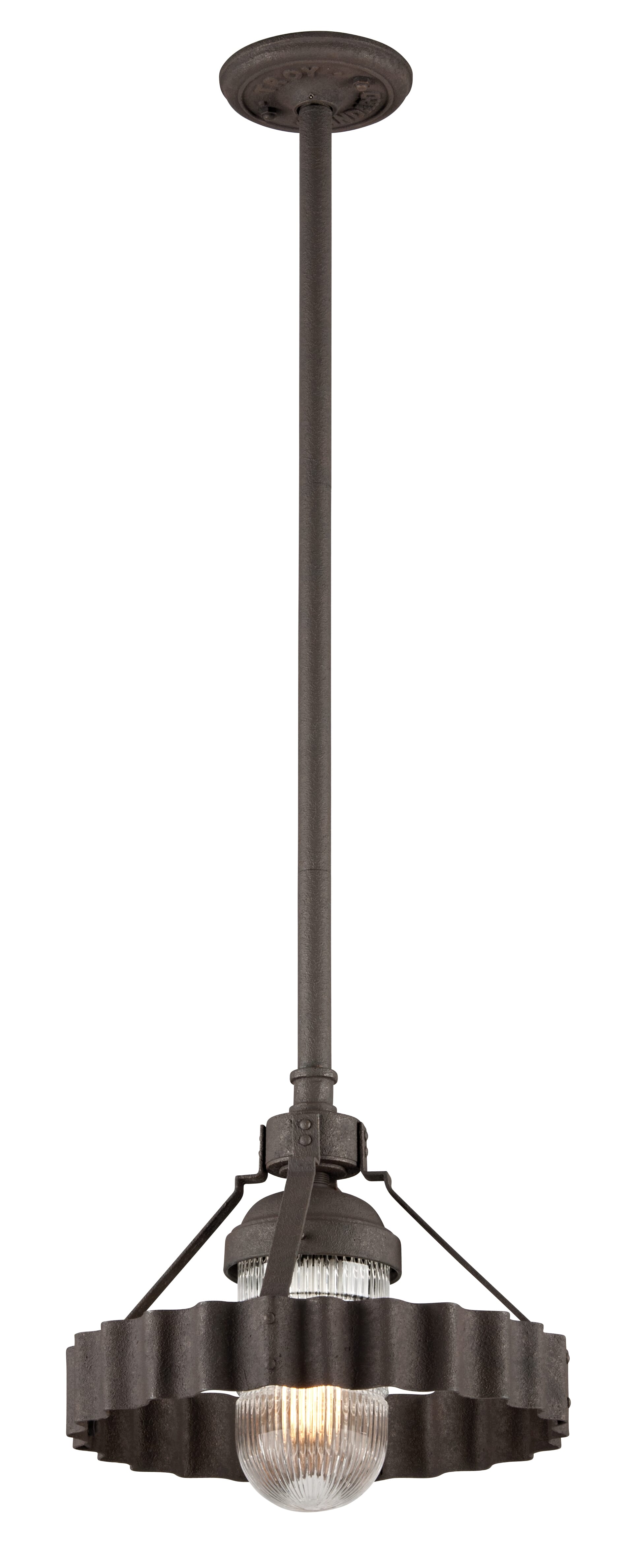 Troy Canary Wharf 13" Pendant Light in Burnt Sienna