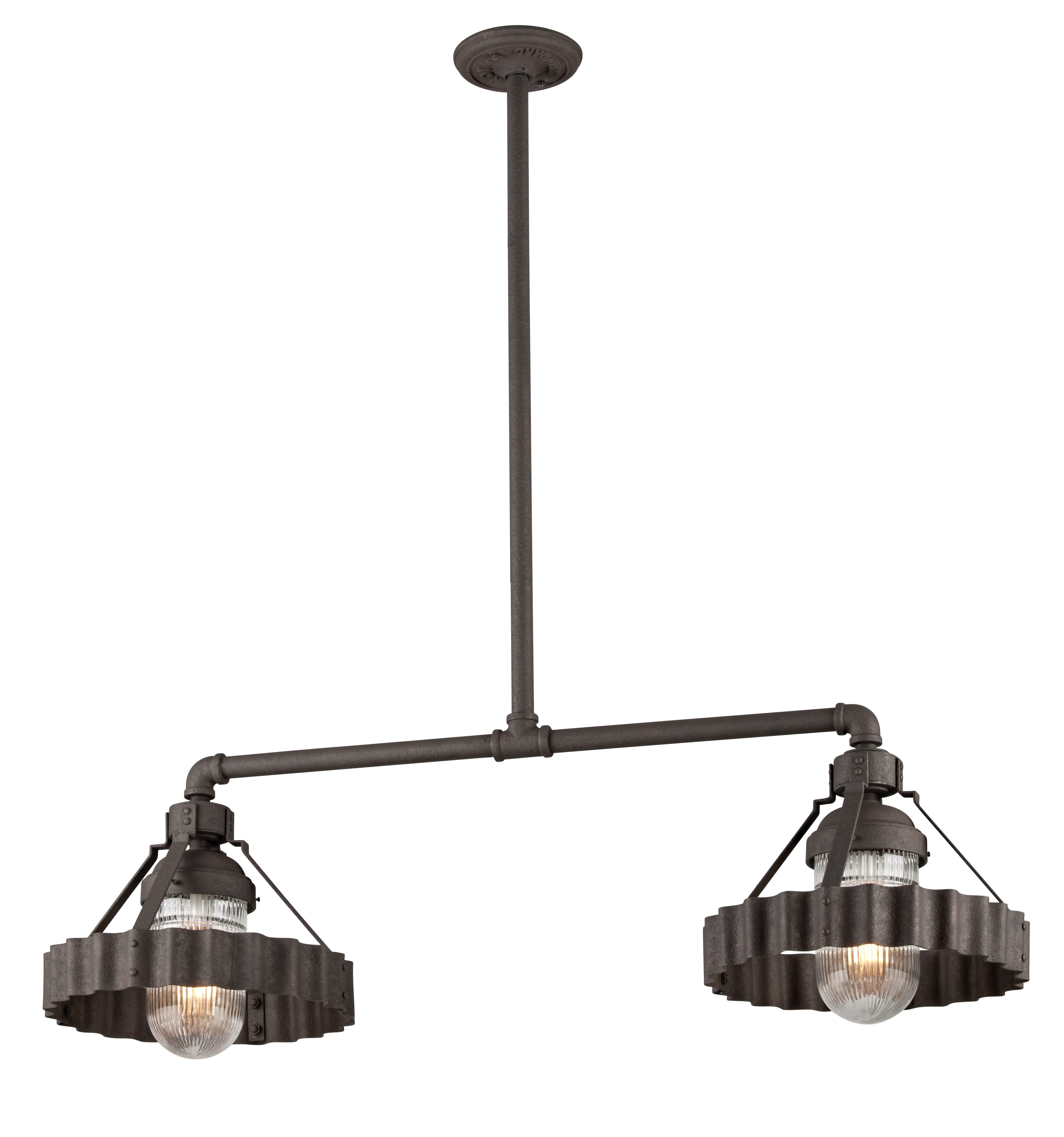 Troy Canary Wharf 2-Light 14" Kitchen Island Light in Burnt Sienna