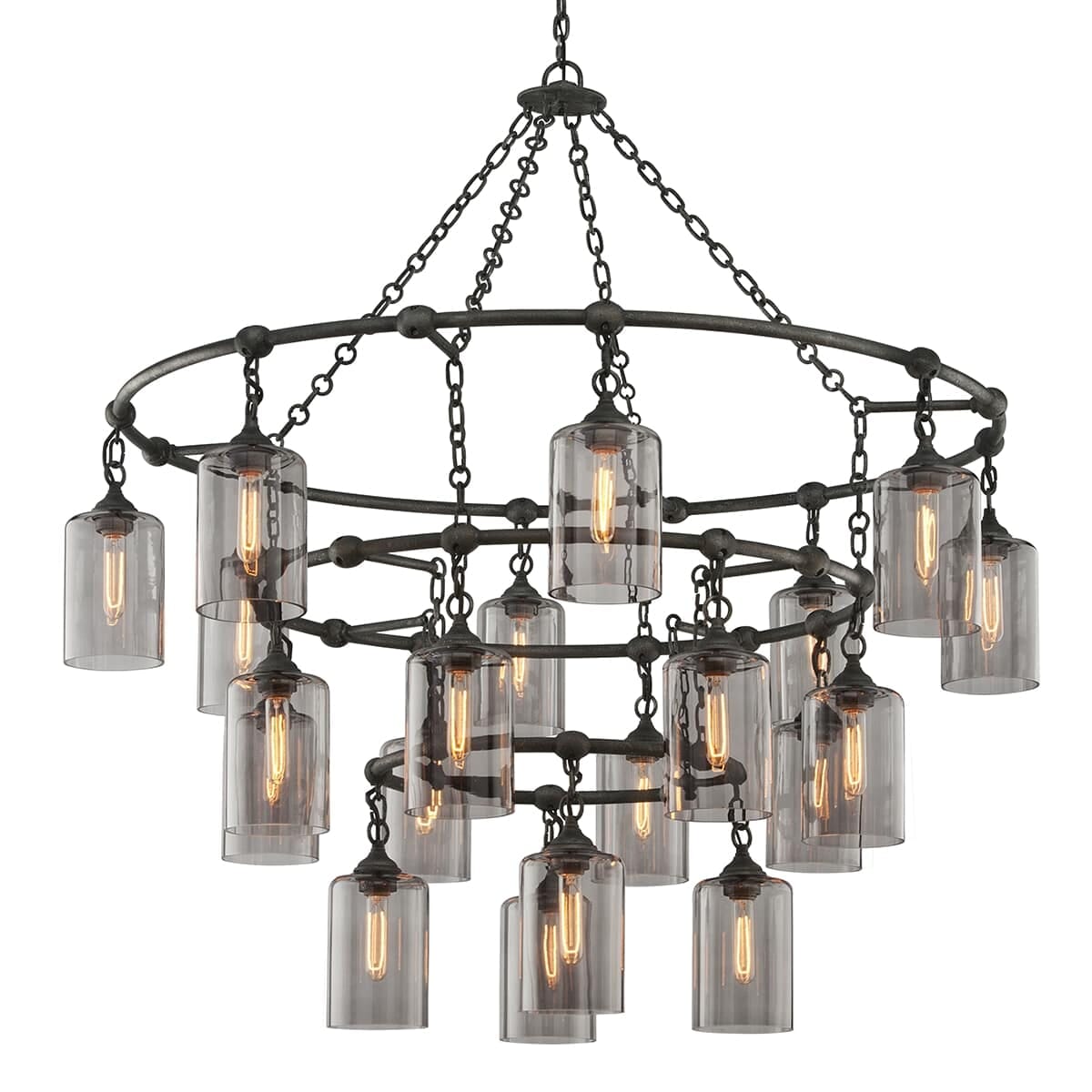 Troy Gotham 20-Light Chandelier in Aged Silver