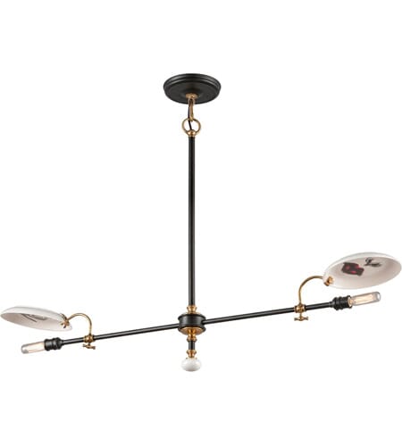 Troy Dinner Date 2-Light Pendant Light in Dark Bronze Antique Brass