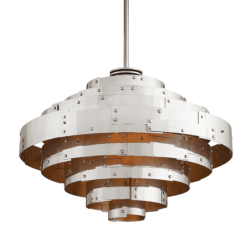 Troy Mitchel Field Pendant Light in Vintage Aluminum Parisian Leaf