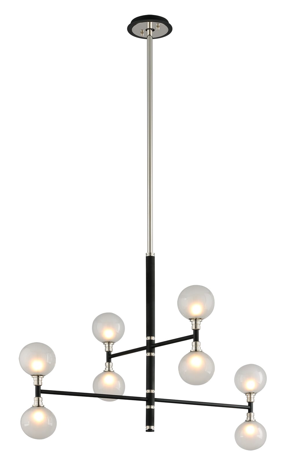 Troy Andromeda 8-Light Chandelier in Carbide Black Polished Nickel