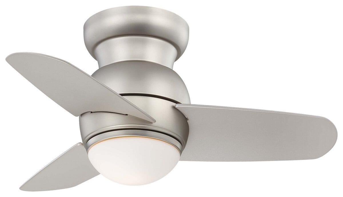 Minka-Aire Spacesaver LED 26" Flush Mount Ceiling Fan in Brushed Steel