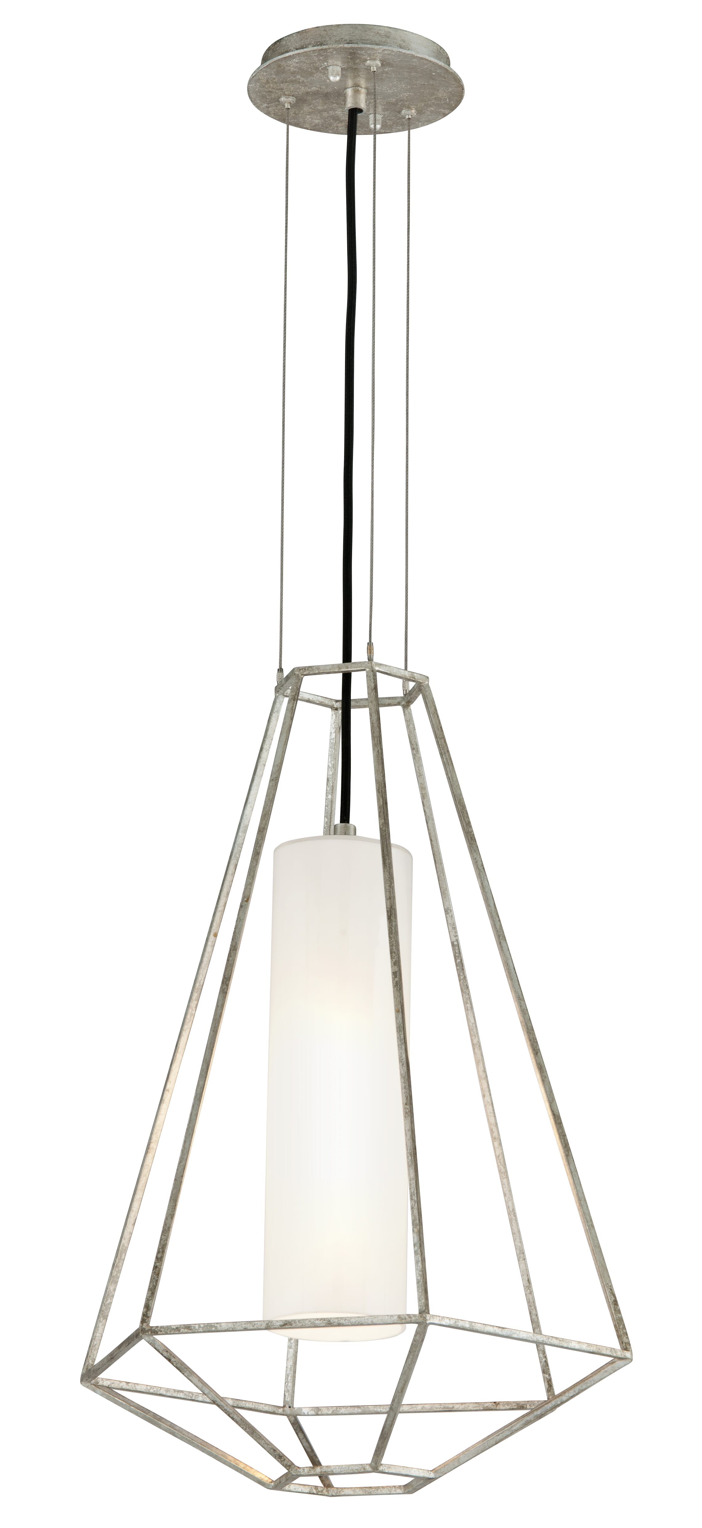 Troy Silhouette 23" Pendant Light in Silver Leaf