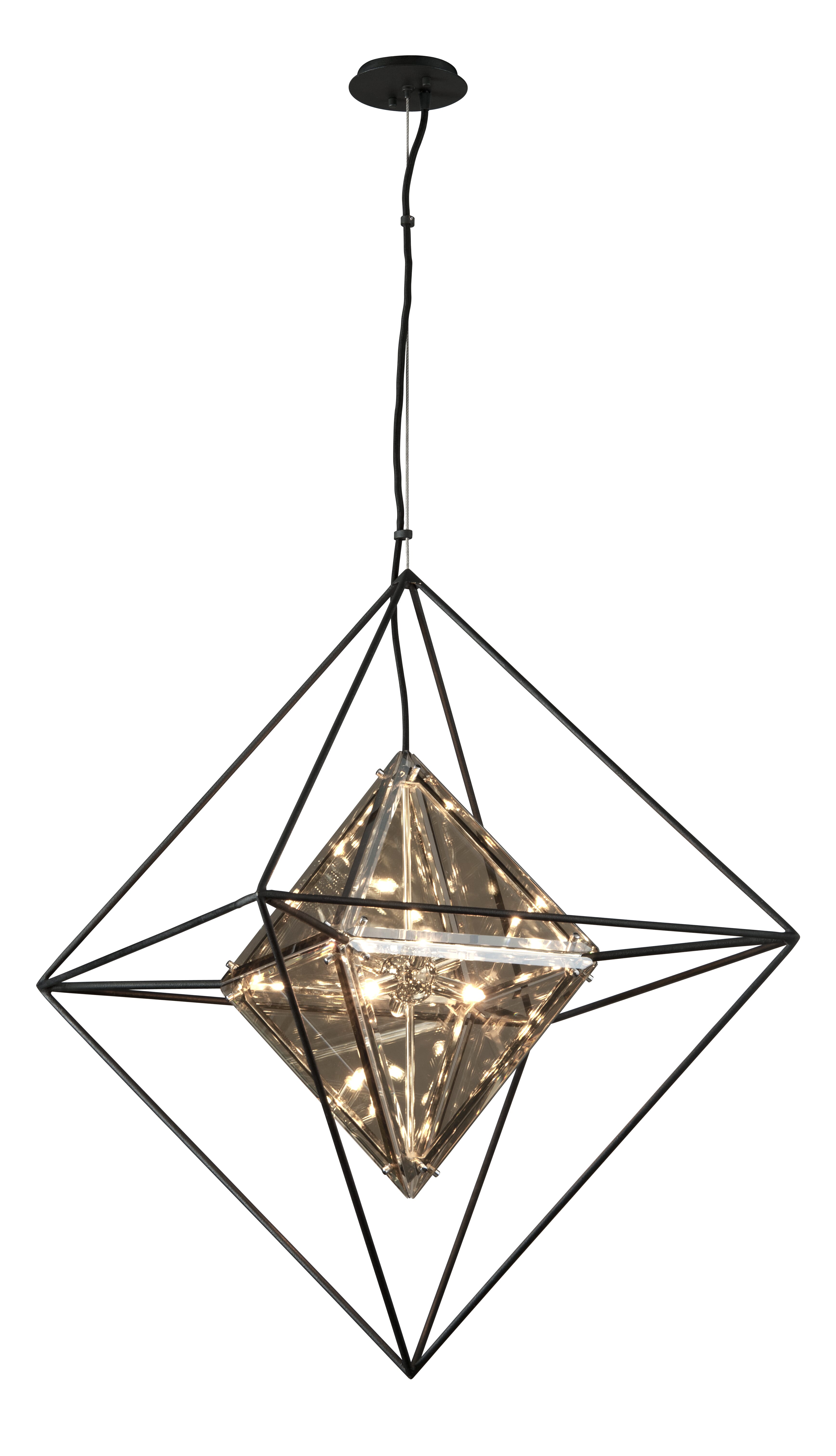 Troy Epic 6-Light 34" Pendant Light in Forged Iron