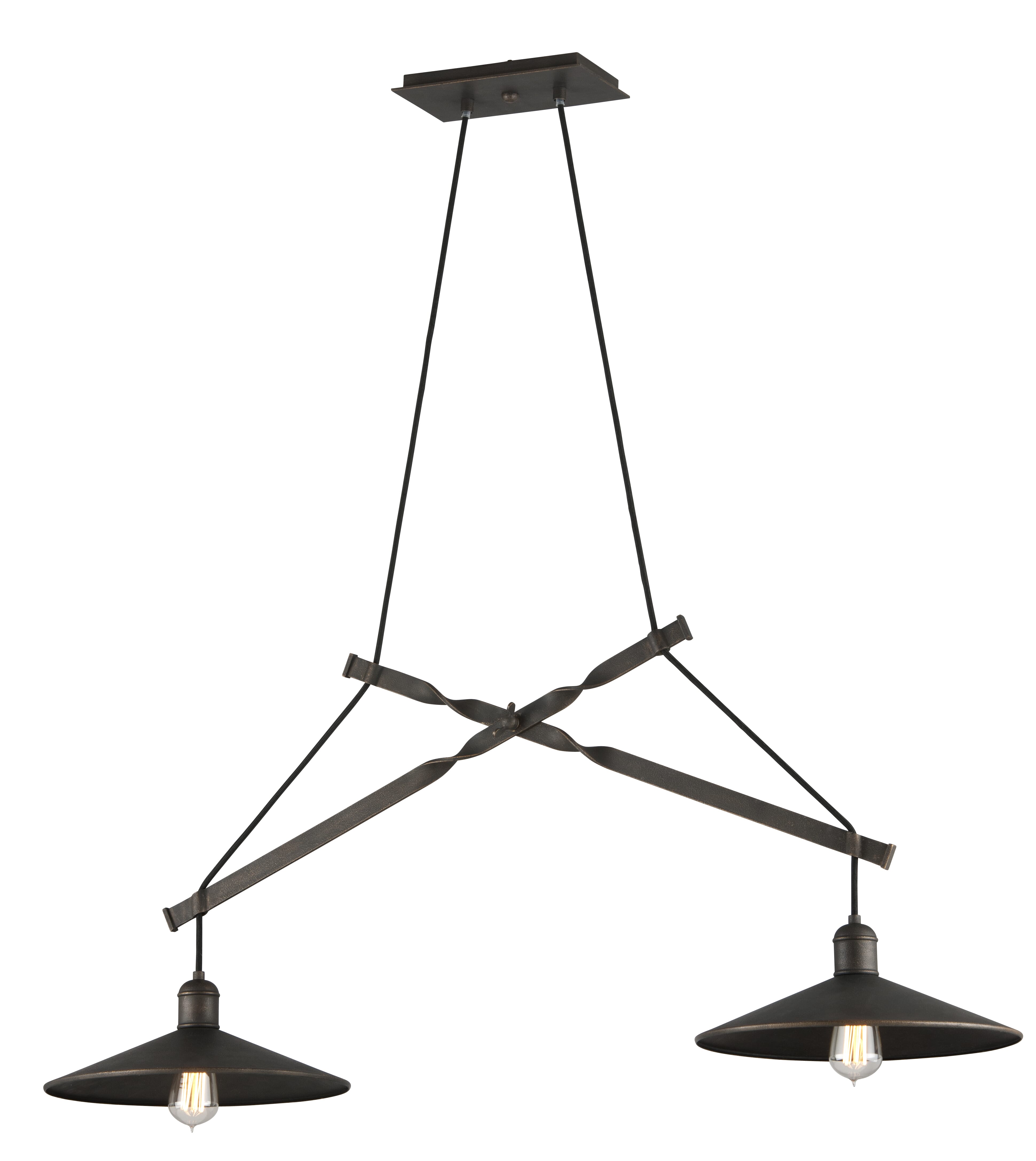 Troy Mccoy 2-Light 14" Kitchen Island Light in Vintage Bronze