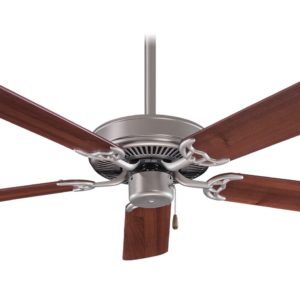 Minka-Aire Contractor 52" Ceiling Fan in Brushed Steel W/ Dark Walnut