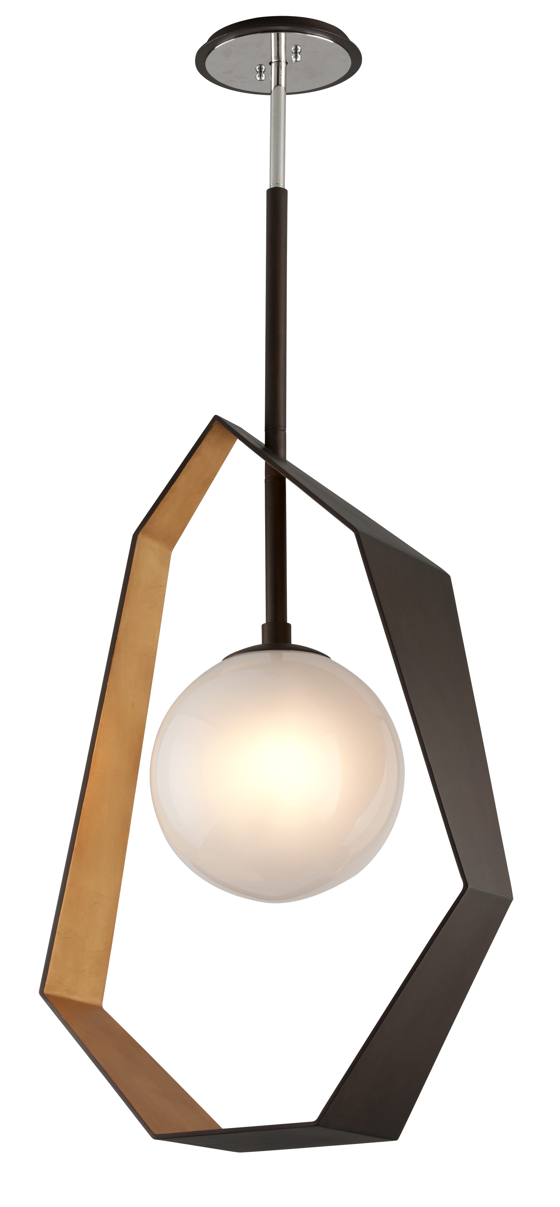 Troy Origami 46" Pendant Light in Bronze with Gold Leaf