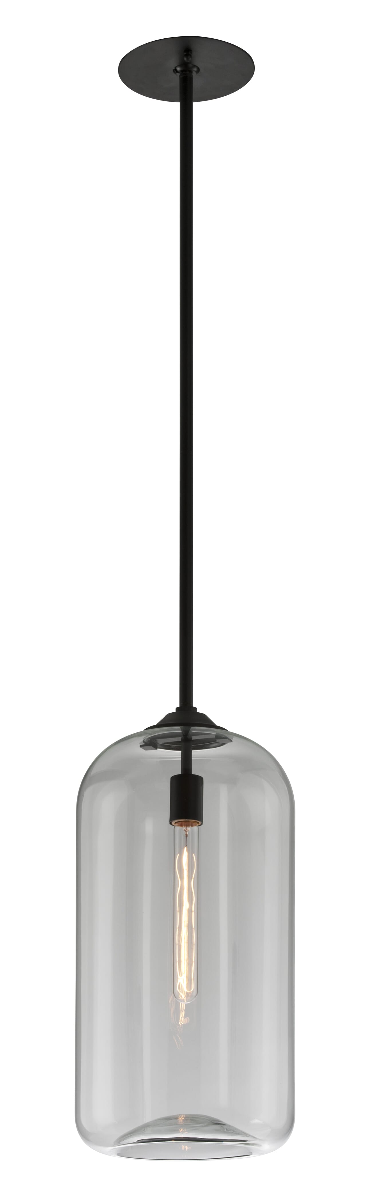 Troy District 21" Pendant Light in Satin Black