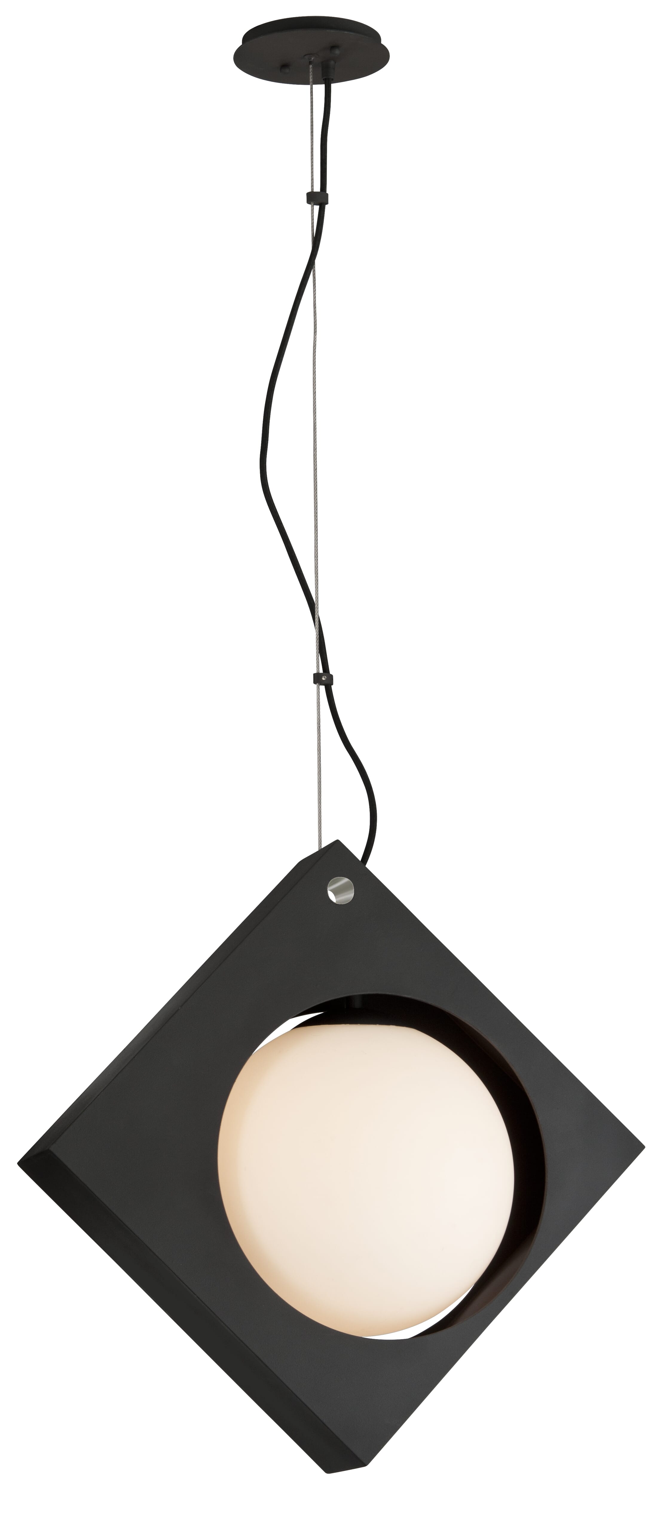 Troy Conundrum 23" Pendant Light in Textured Black