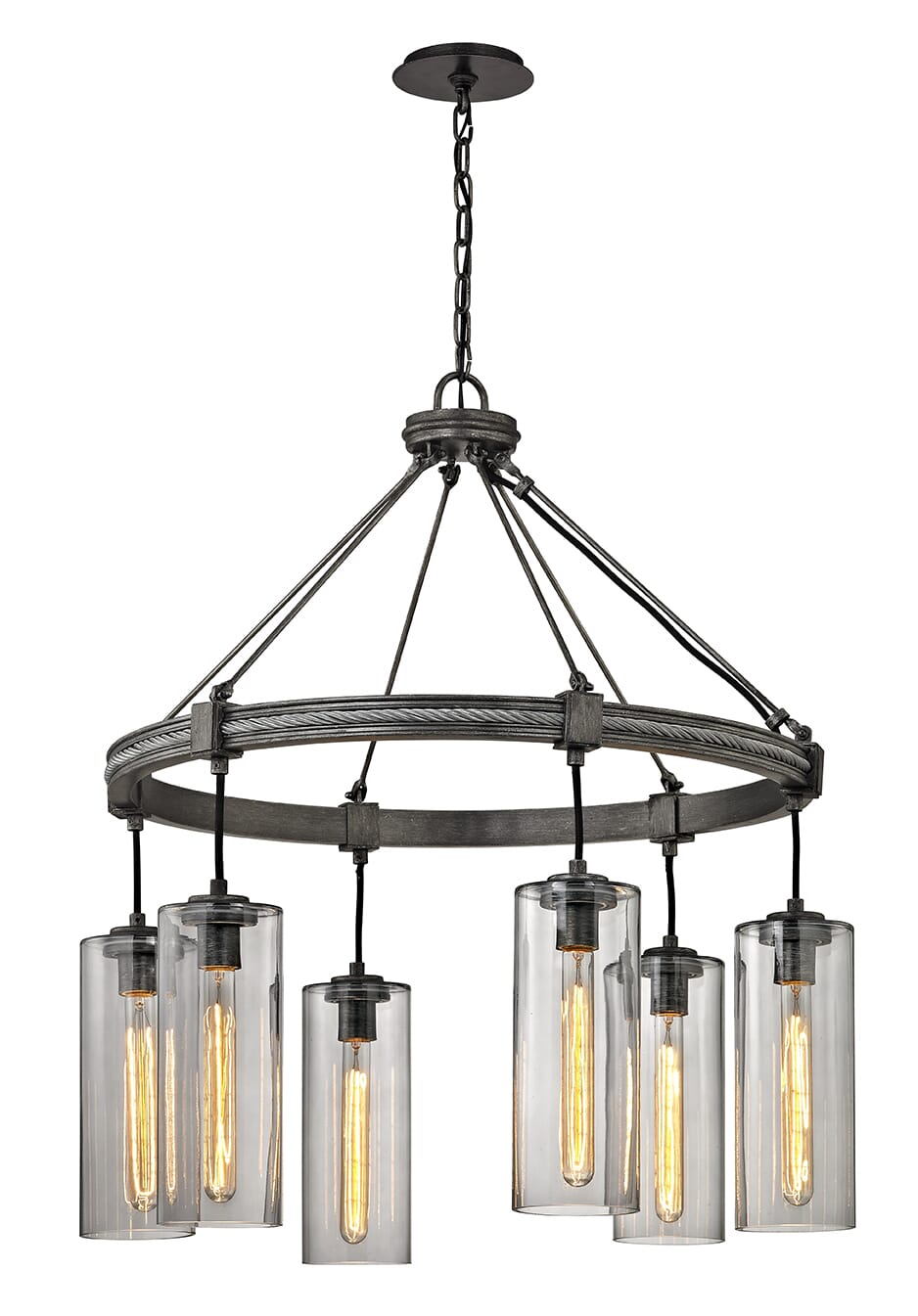 Troy Union Square 6-Light Chandelier in Graphite