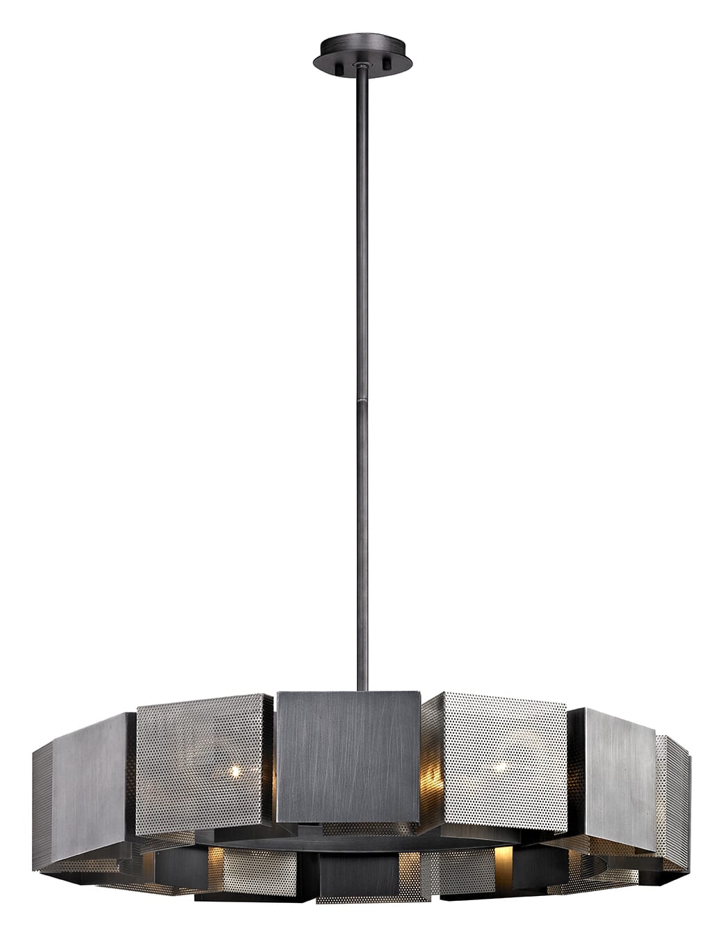 Troy Impression 14-Light Chandelier in Graphite and Satin Nickel