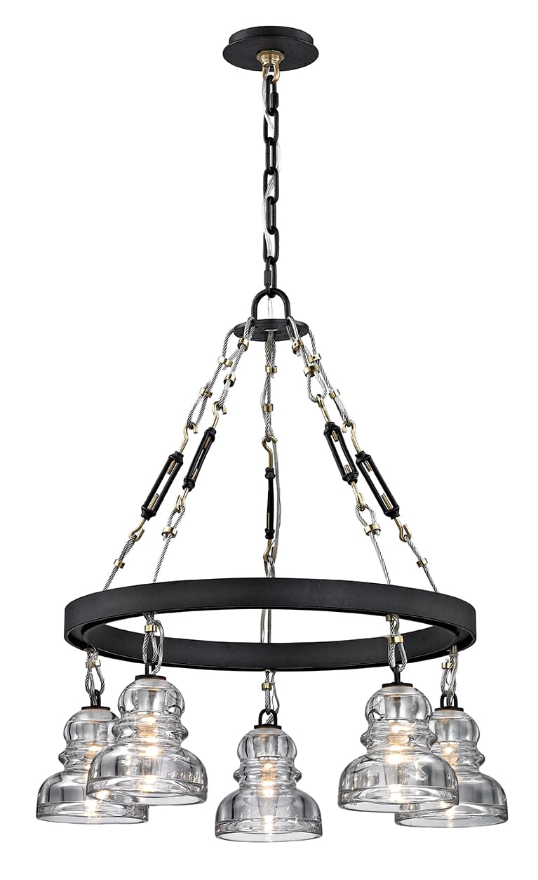 Troy Menlo Park 5-Light Chandelier in Deep Bronze