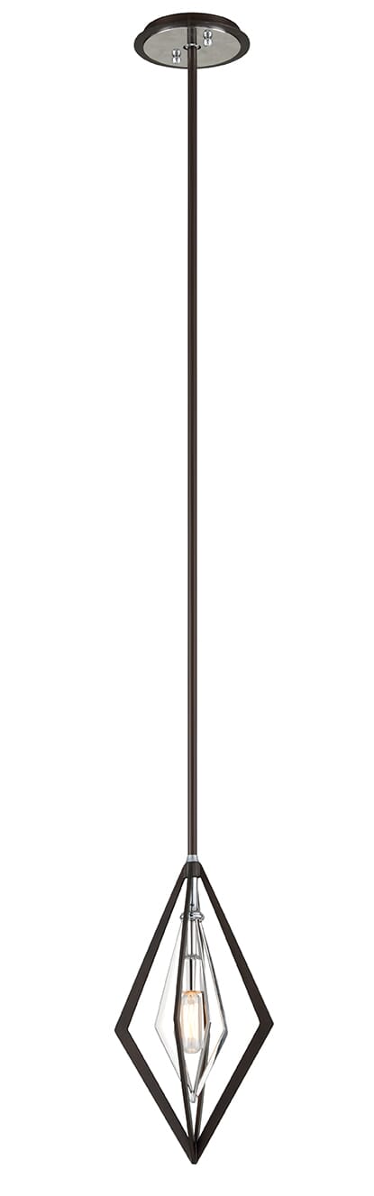 Troy Javelin 21" Pendant Light in Bronze and Polished Stainless