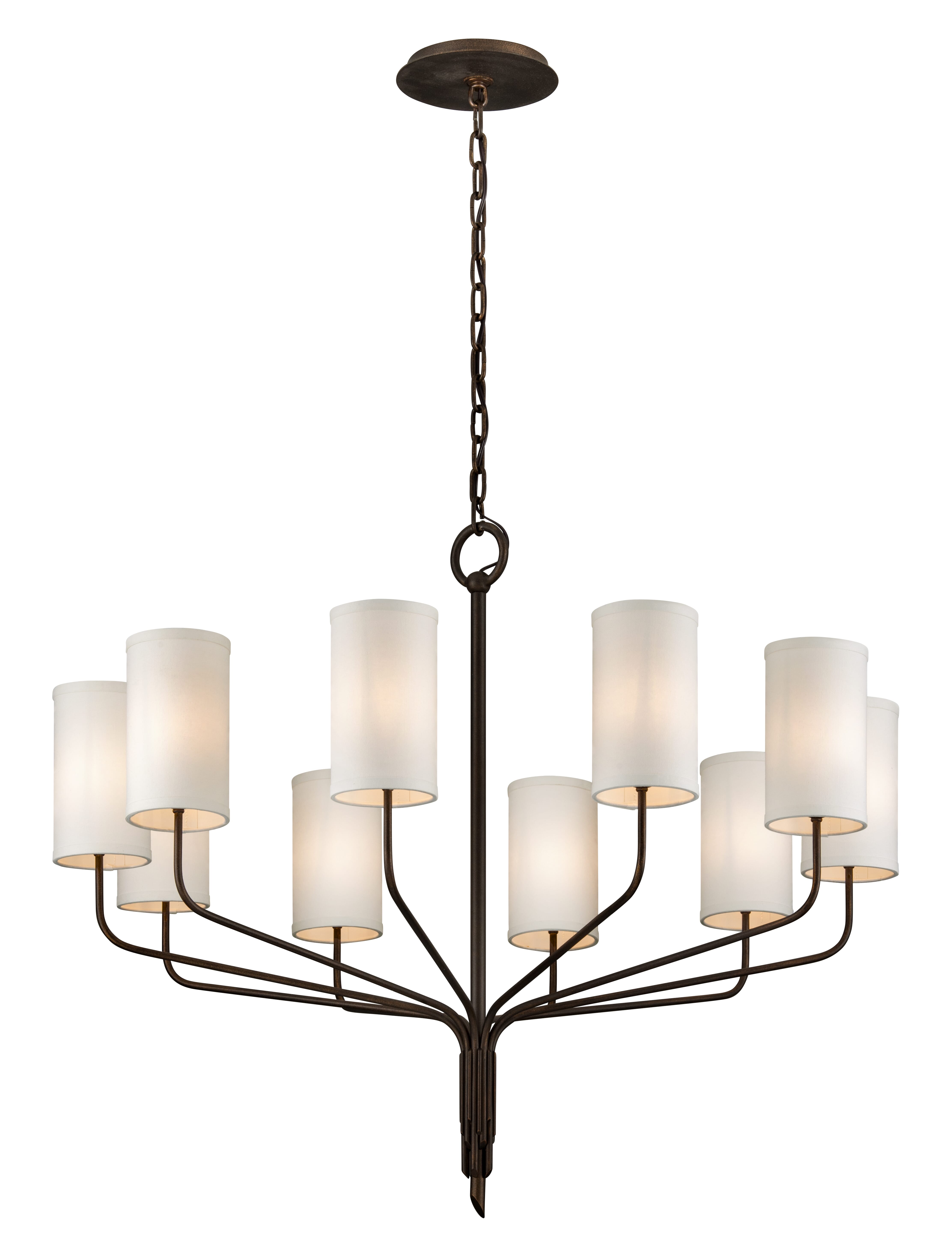 Troy Juniper 10-Light Chandelier in Juniper Bronze