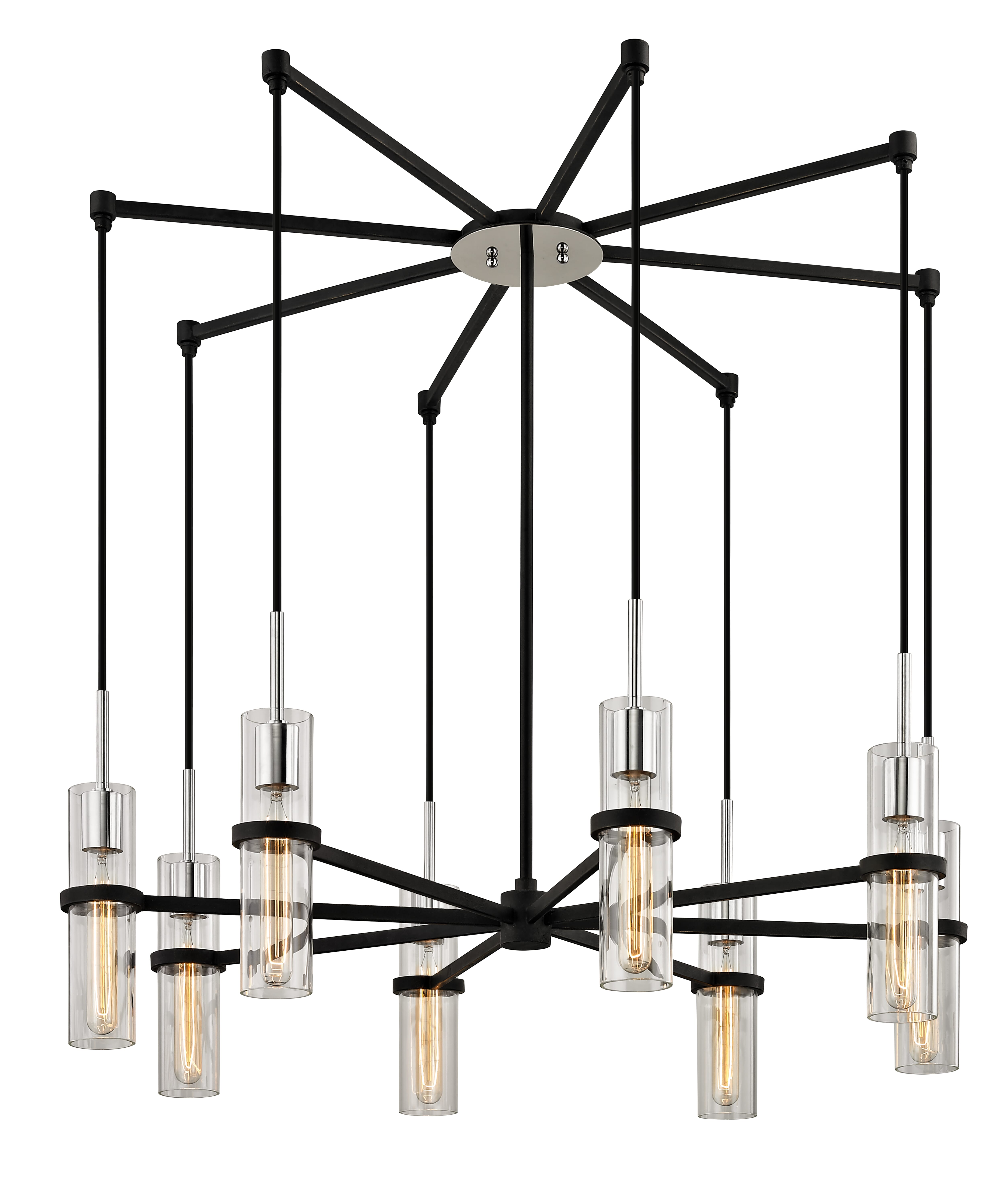 Troy Xavier 8-Light Chandelier in Vintage Iron