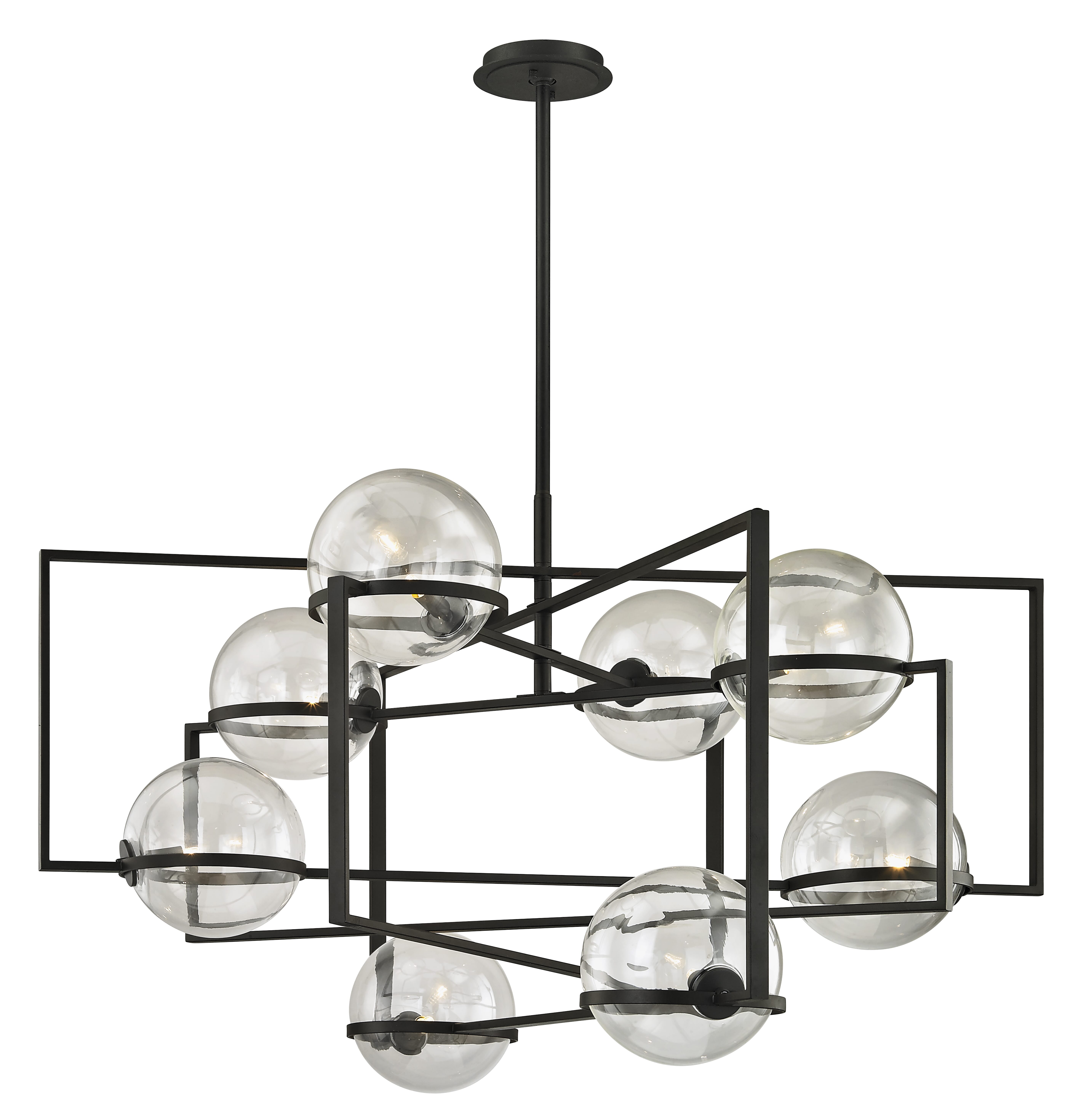 Troy Elliot 8-Light Chandelier in Textured Black