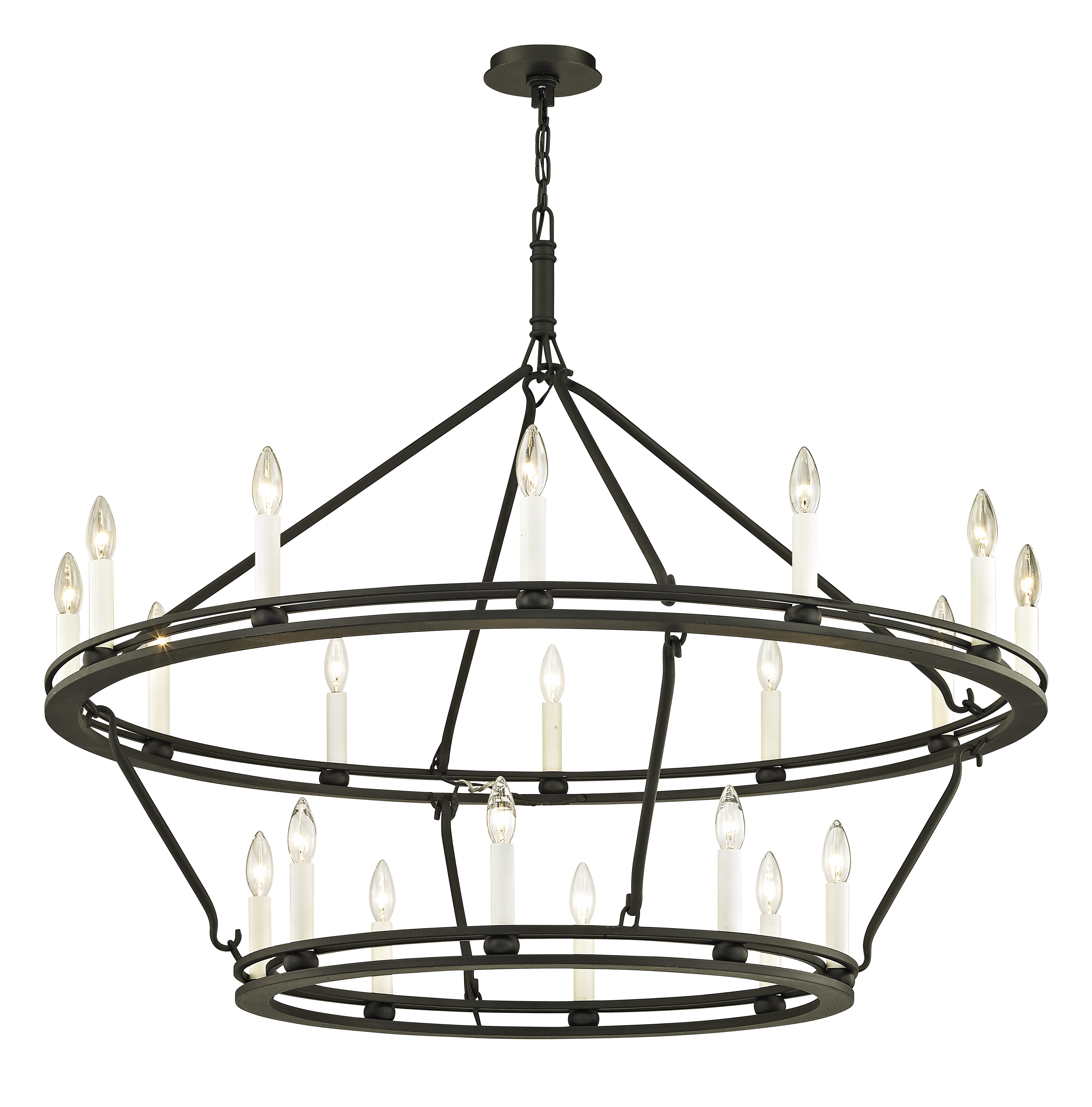 Troy Sutton 20-Light Chandelier in Textured Black