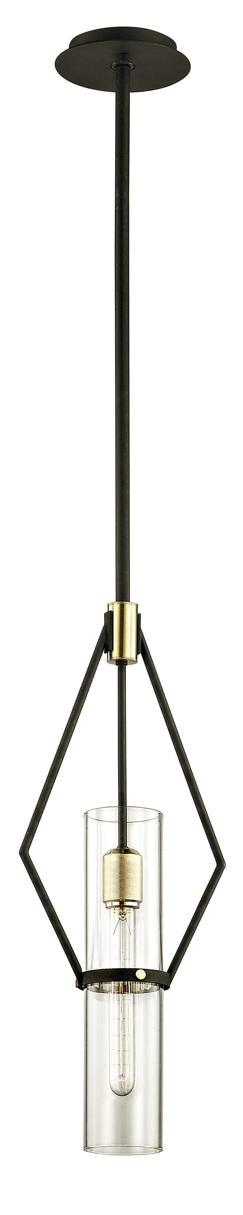 Troy Raef 24" Pendant Light in Textured Bronze Brushed Brass