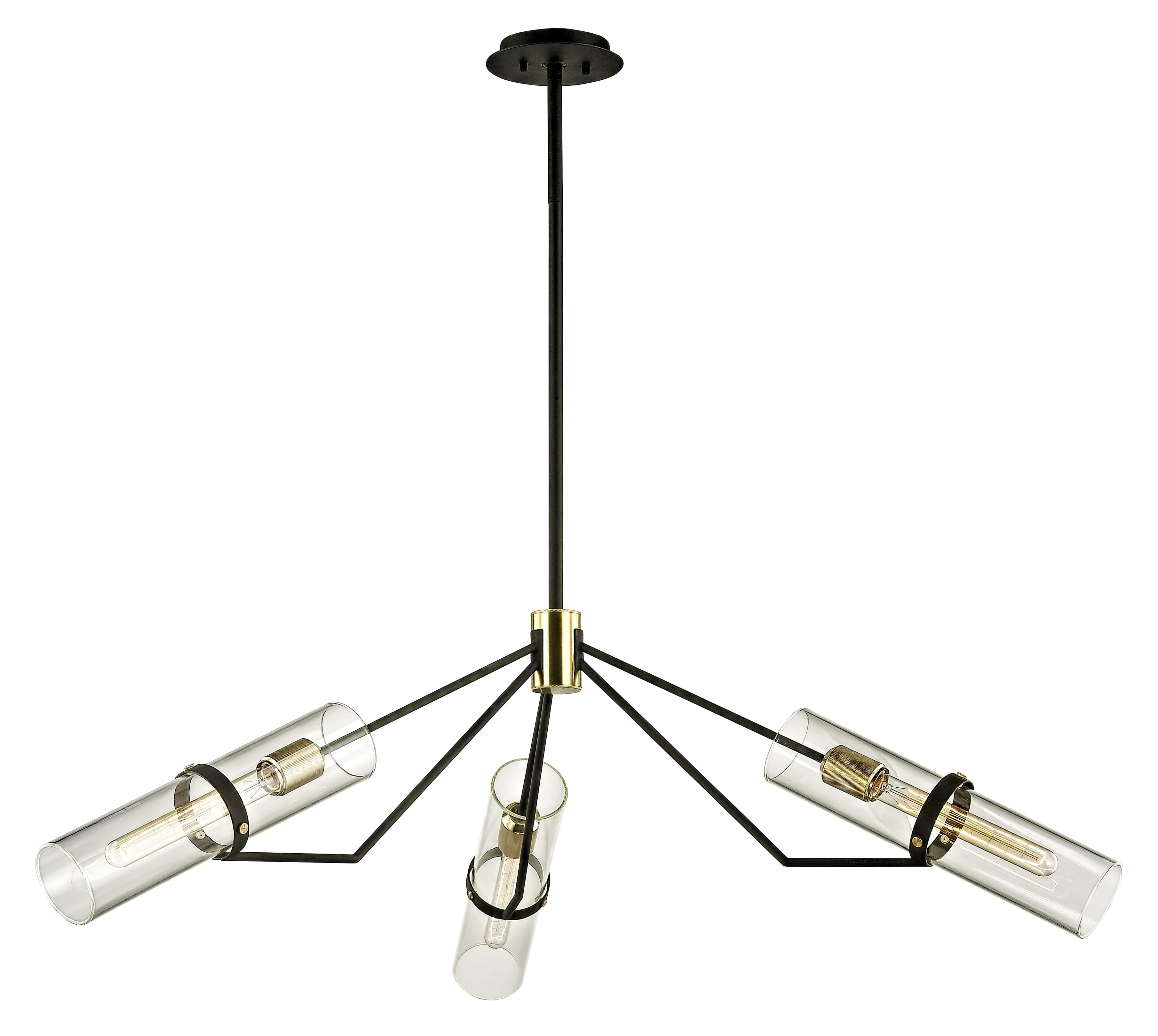 Troy Raef 3-Light Chandelier in Textured Bronze Brushed Brass