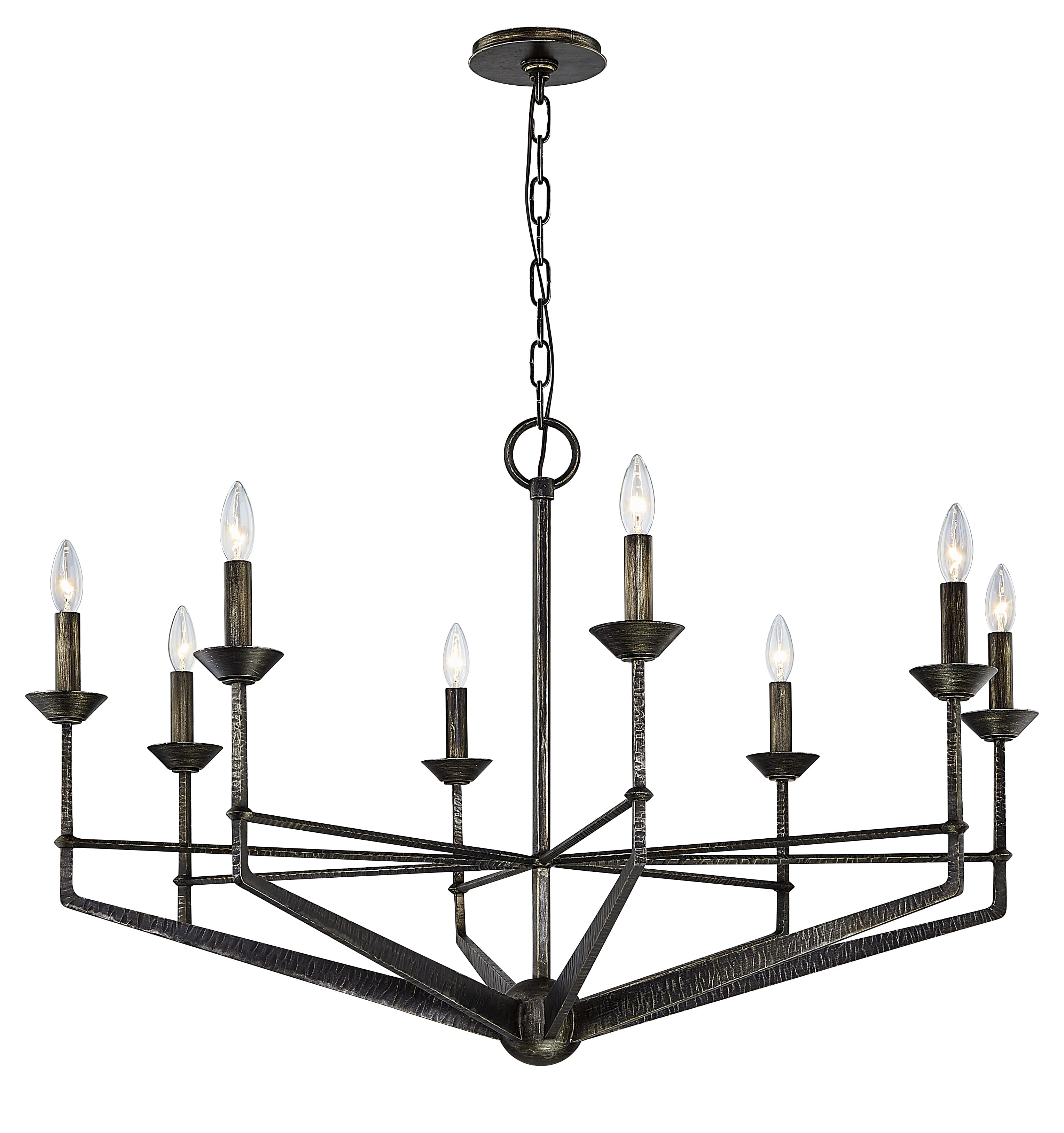 Troy Glasgow 8-Light Chandelier in Pompeii Silver