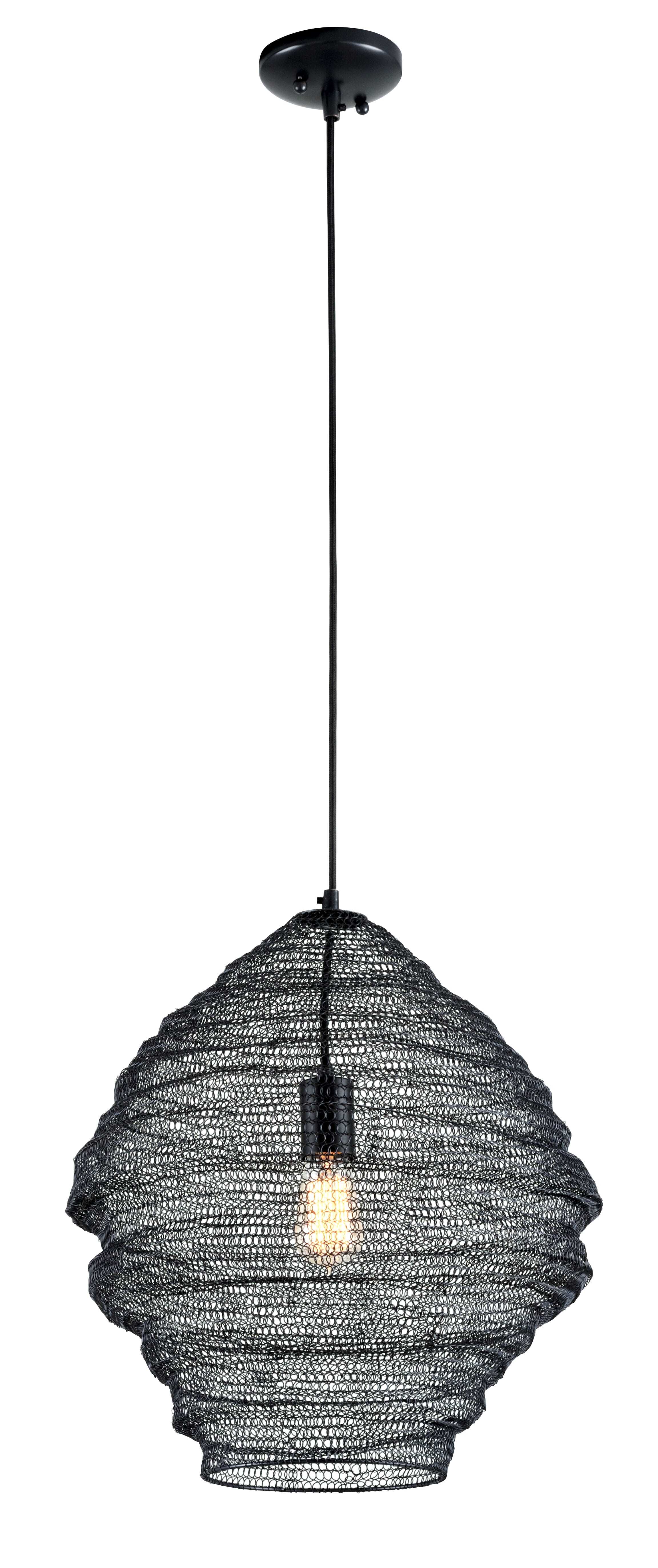 Troy Wabi Sabi 24" Pendant Light in Black