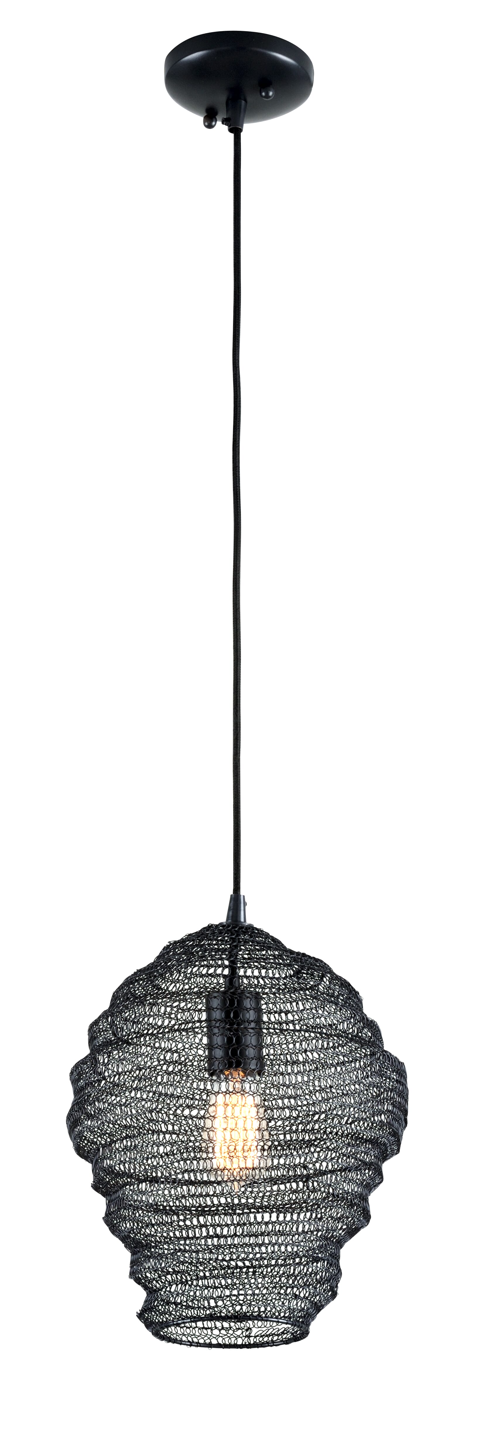 Troy Wabi Sabi 14" Pendant Light in Black