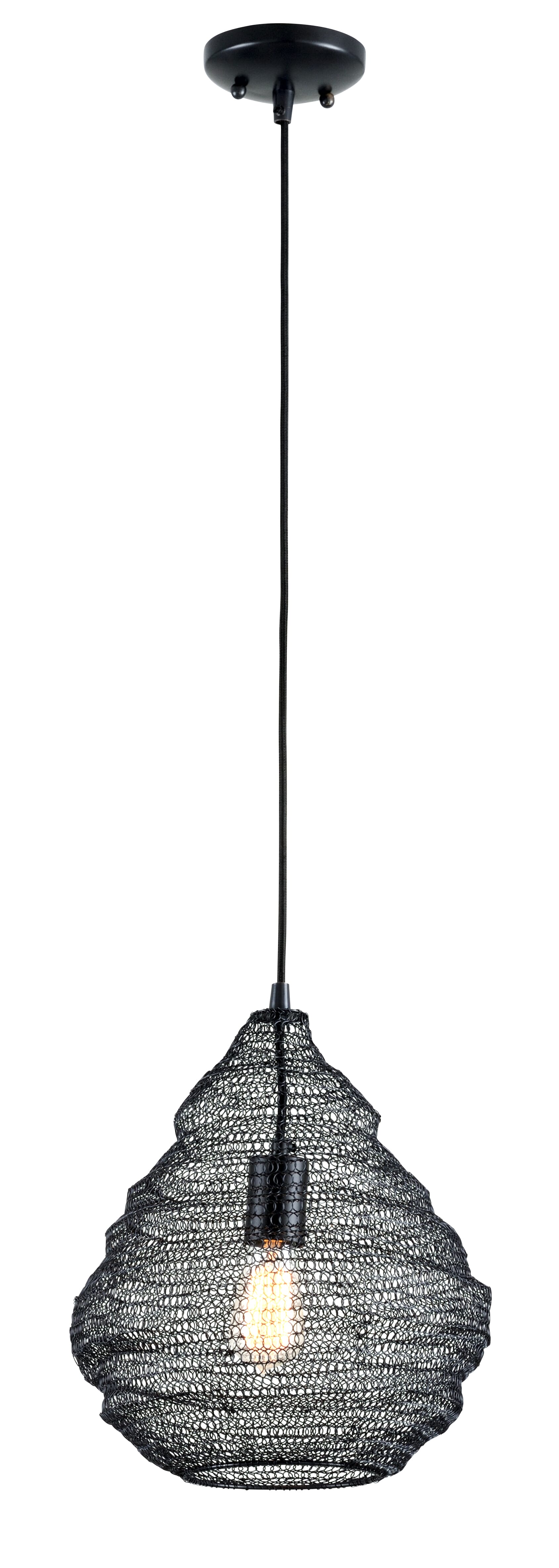 Troy Wabi Sabi 14" Pendant Light in Black