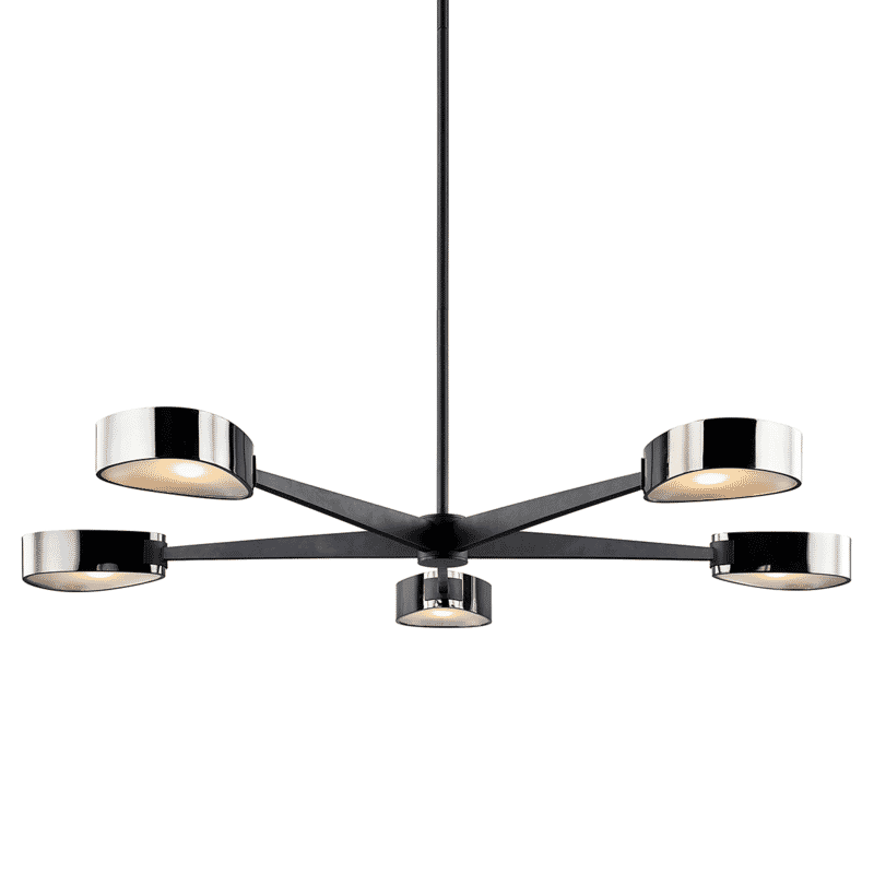 Troy Allisio 5-Light Chandelier in Carbide Black and Black Chrome