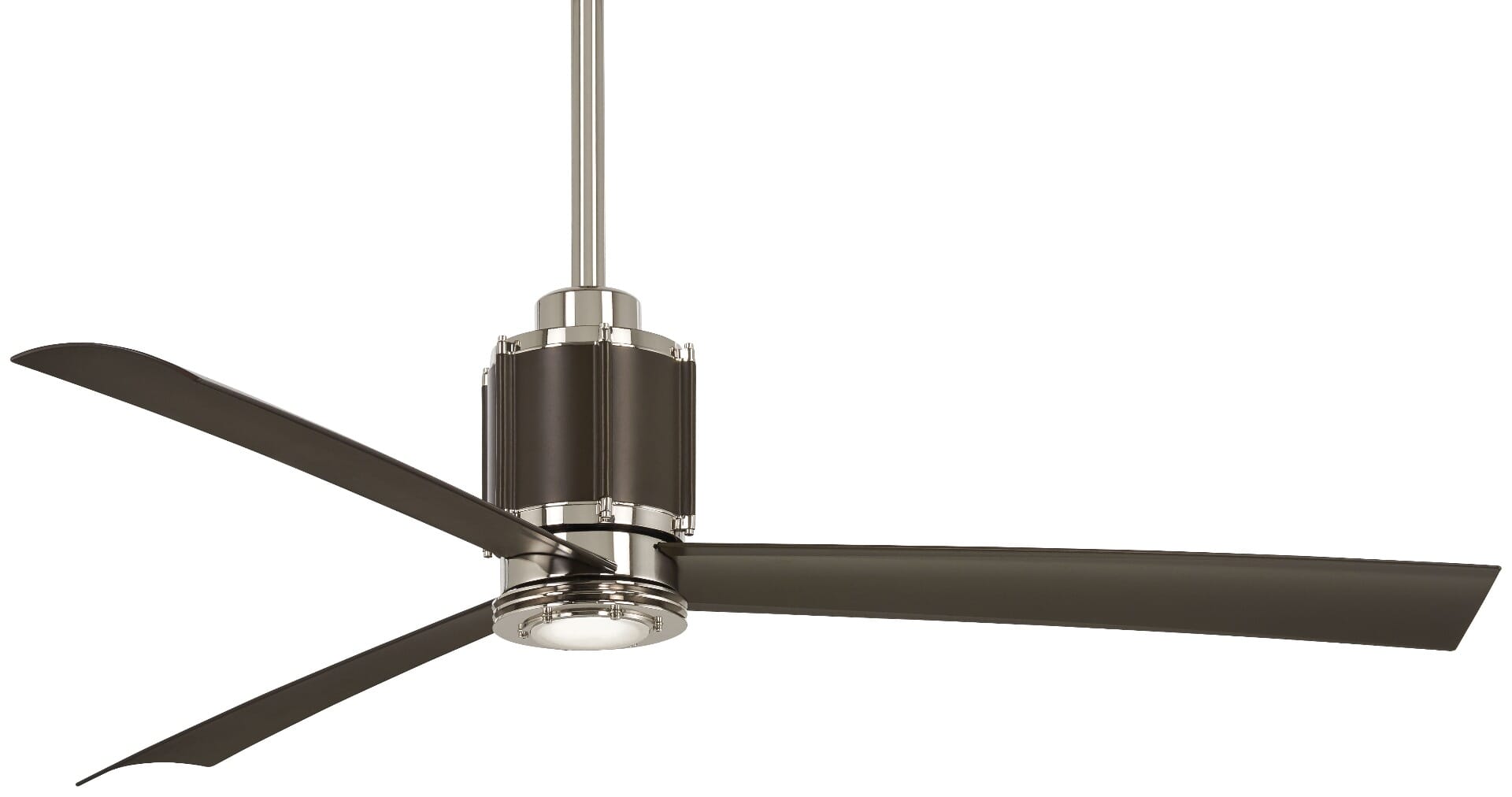 Minka-Aire Gear 54" LED Ceiling Fan in Polished Nickel with Oil Rubbed Bronze Blades