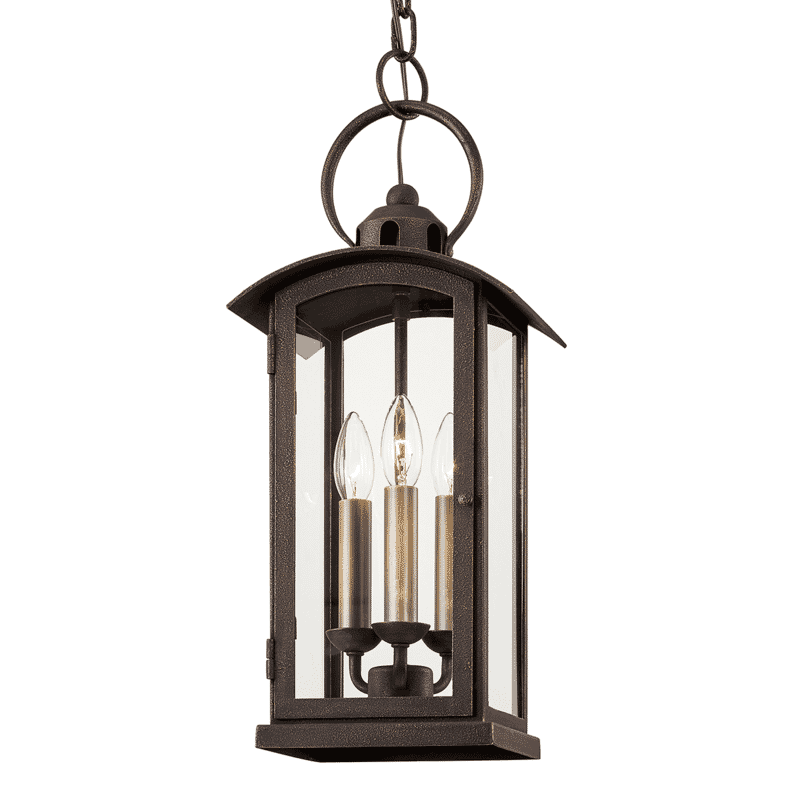 Troy Chaplin 3-Light Outdoor Hanging Light in Vintage Bronze