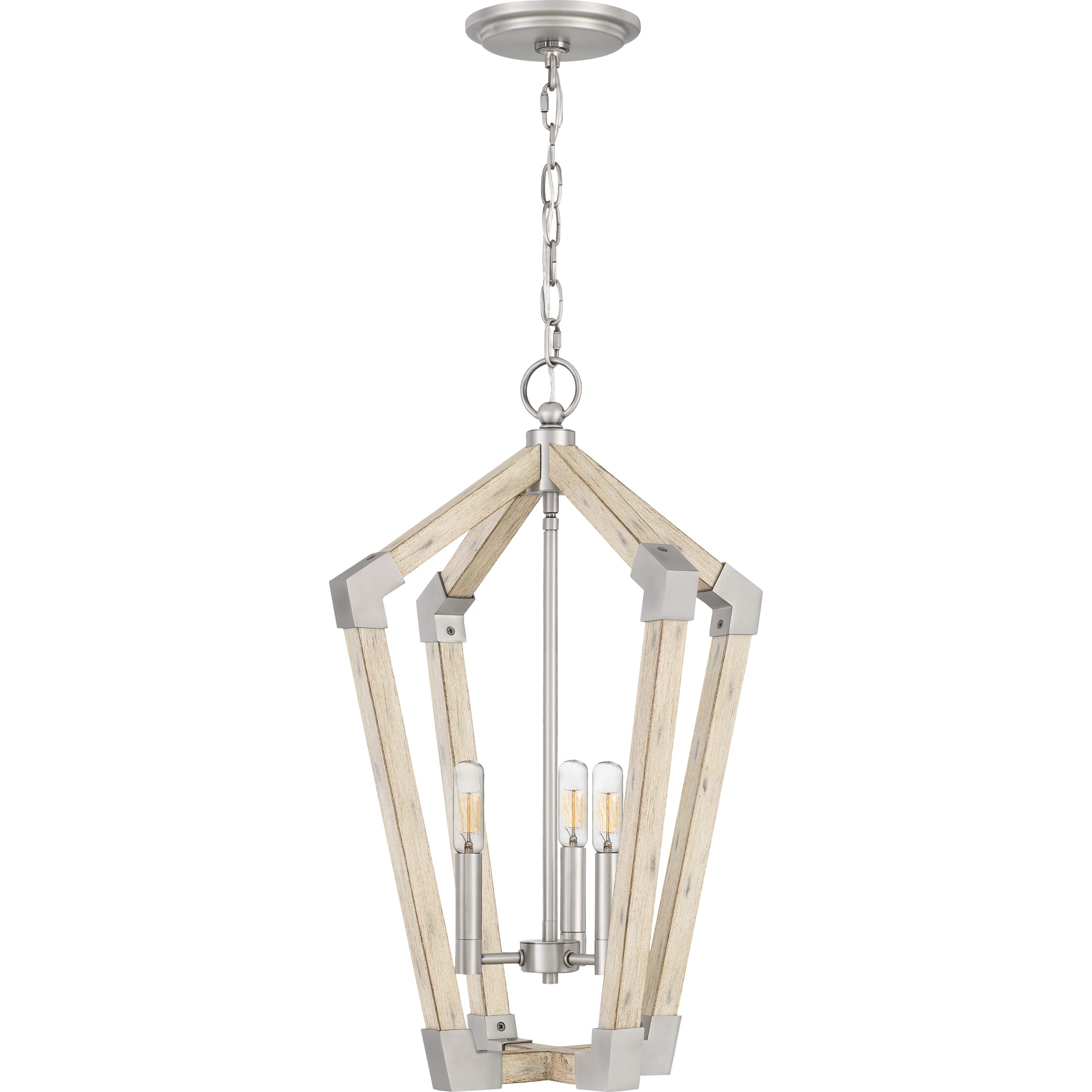 Quoizel Fable 3-Light 24" Transitional Chandelier in Antique Nickel