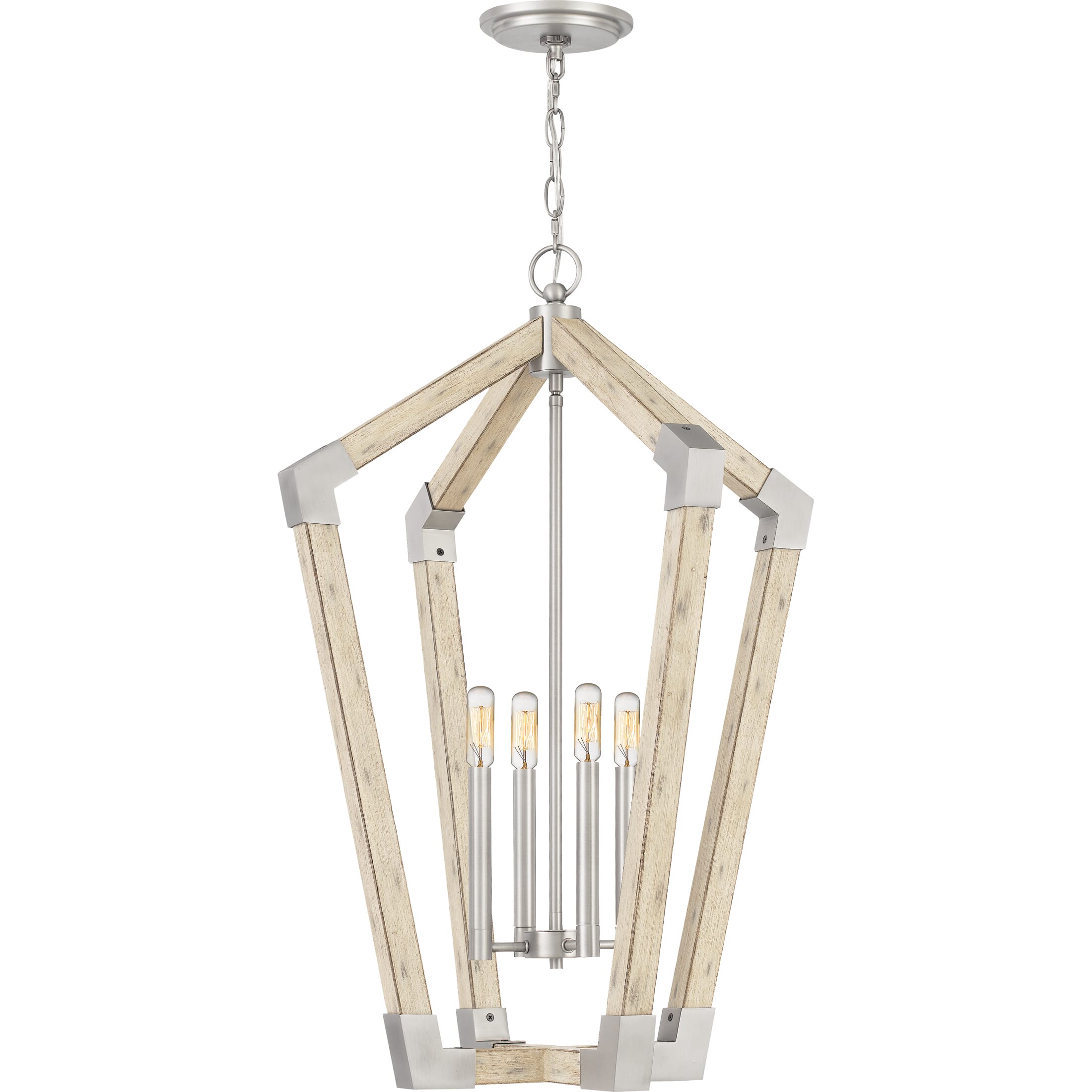 Quoizel Fable 4-Light 32" Transitional Chandelier in Antique Nickel