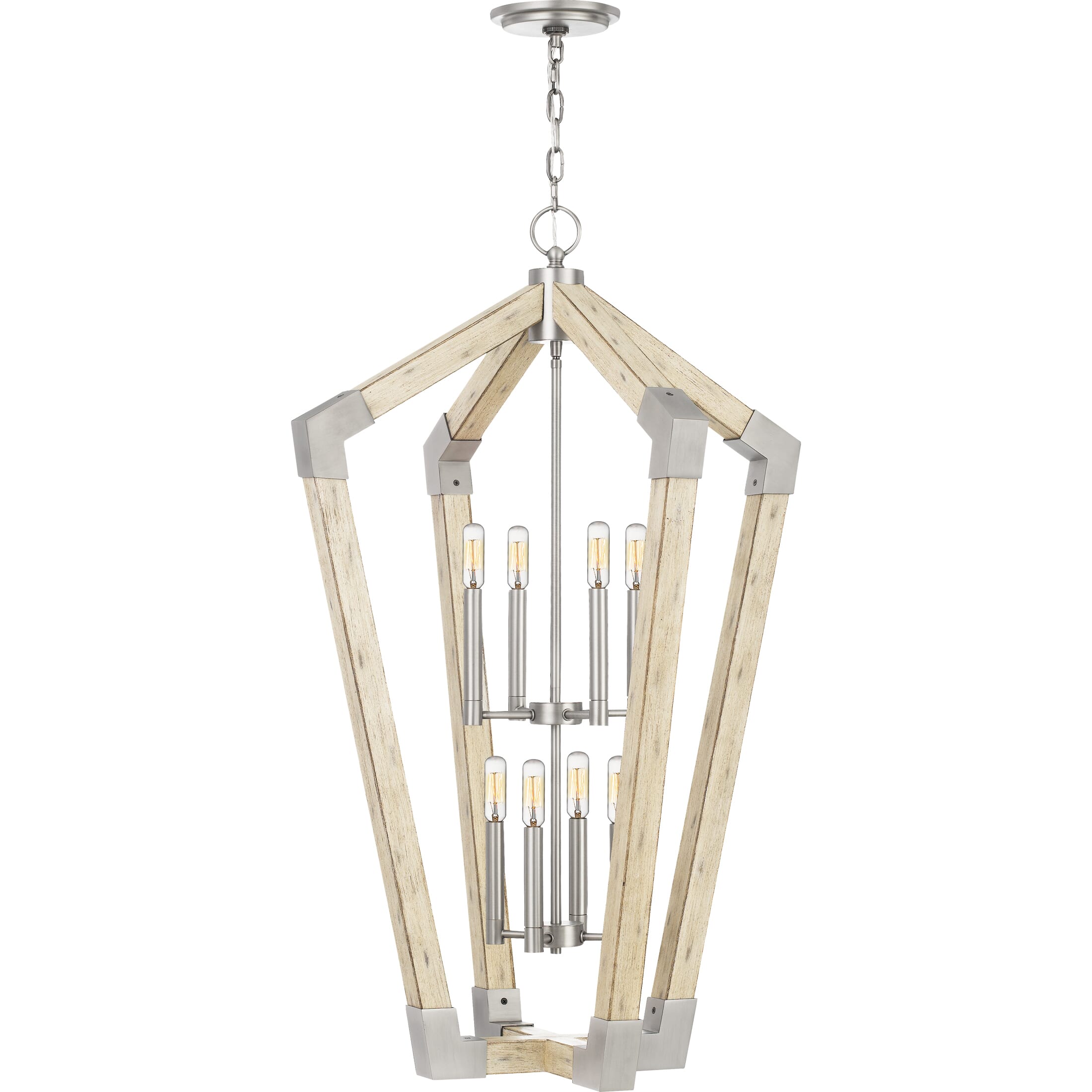 Quoizel Fable 8-Light 40" Transitional Chandelier in Antique Nickel