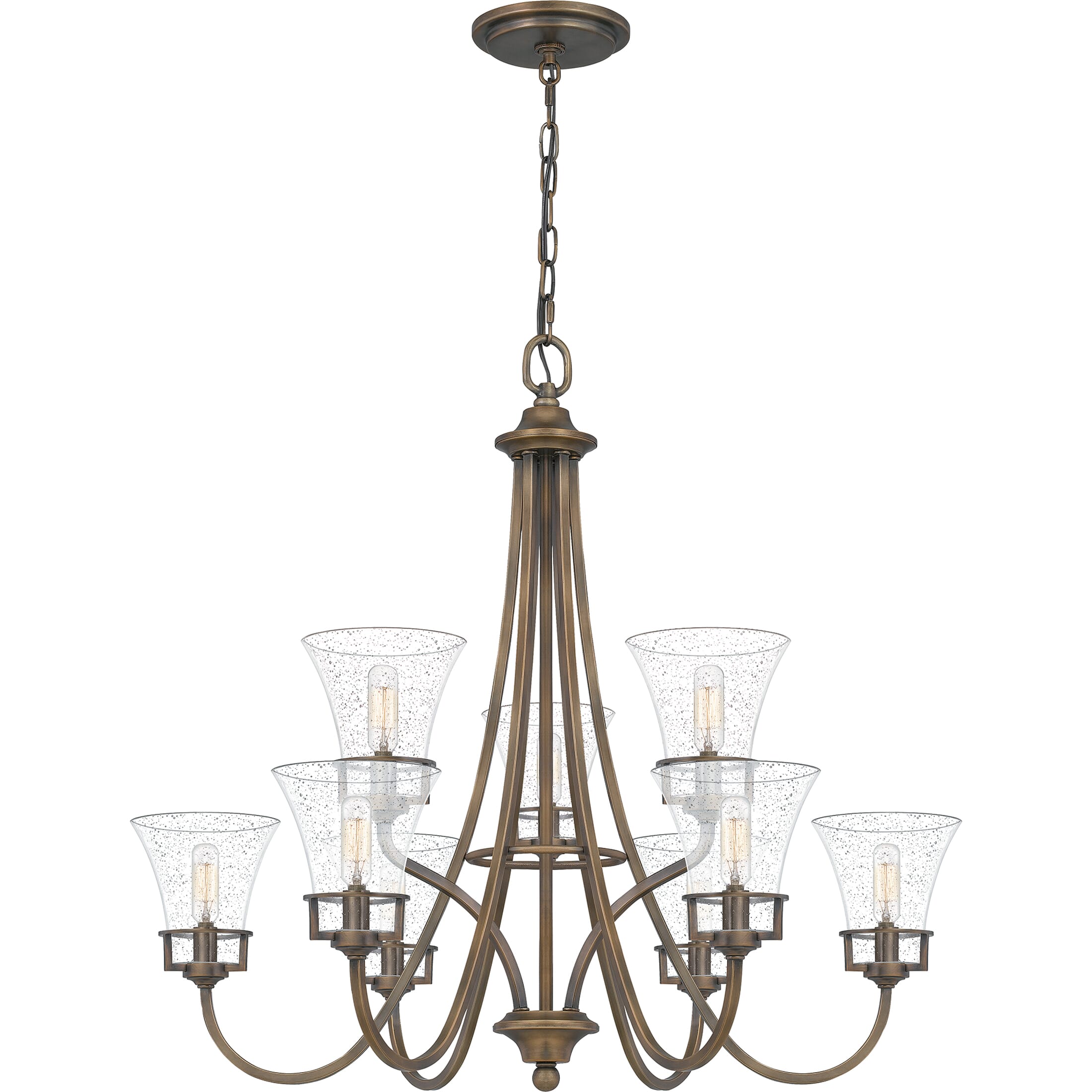 Quoizel Fairchild 9-Light 28" Traditional Chandelier in Statuary Bronze