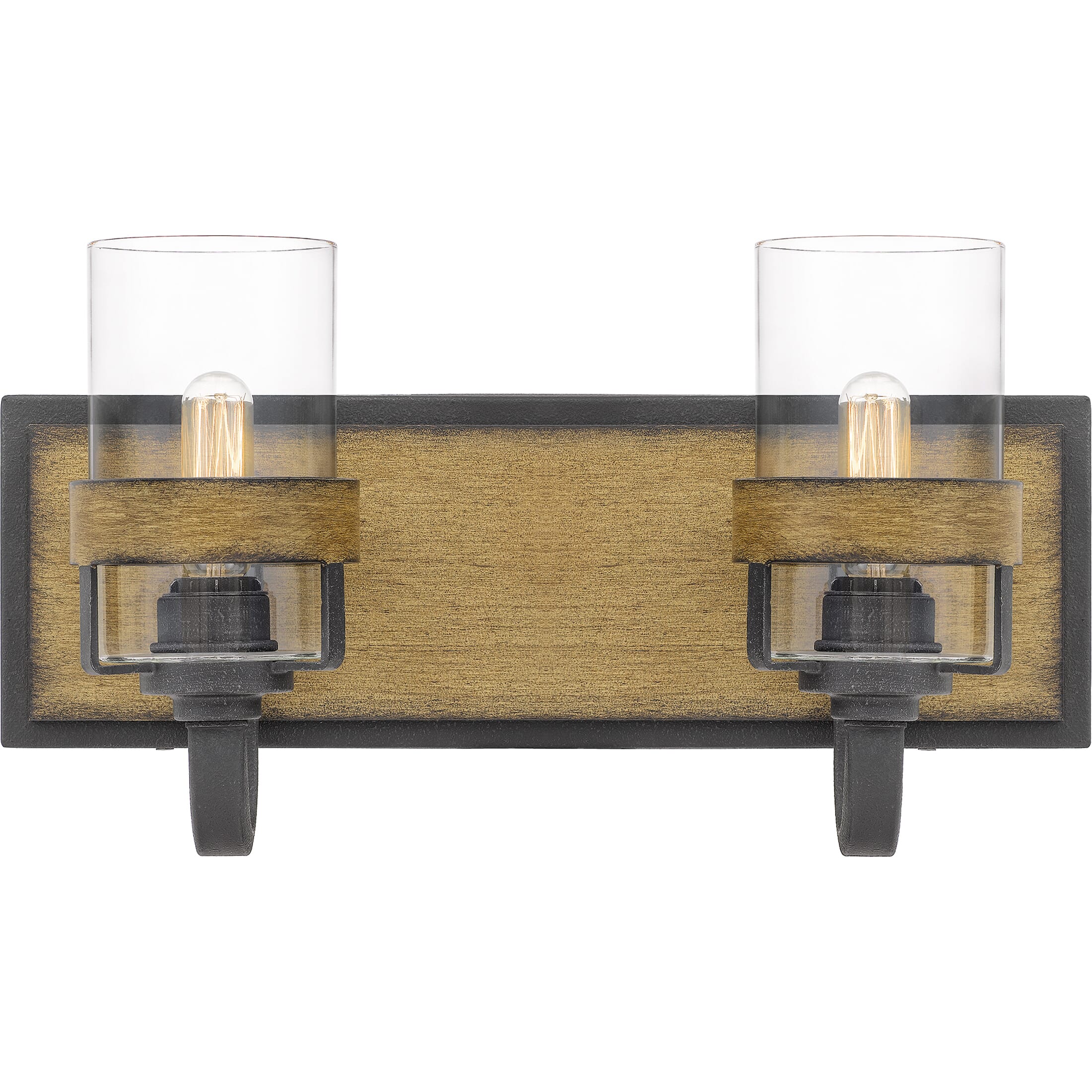 Quoizel Finch 2-Light 16" Bathroom Vanity Light in Aged Walnut