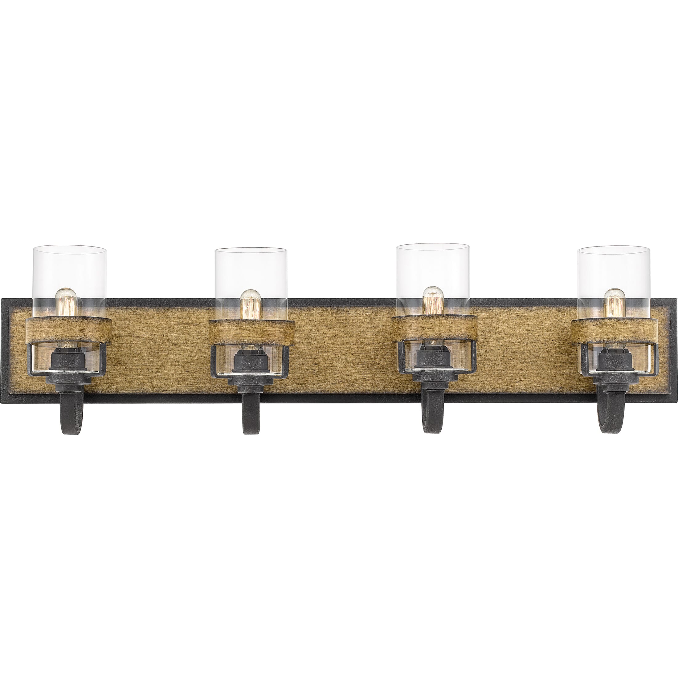 Quoizel Finch 4-Light Bathroom Vanity Light in Aged Walnut