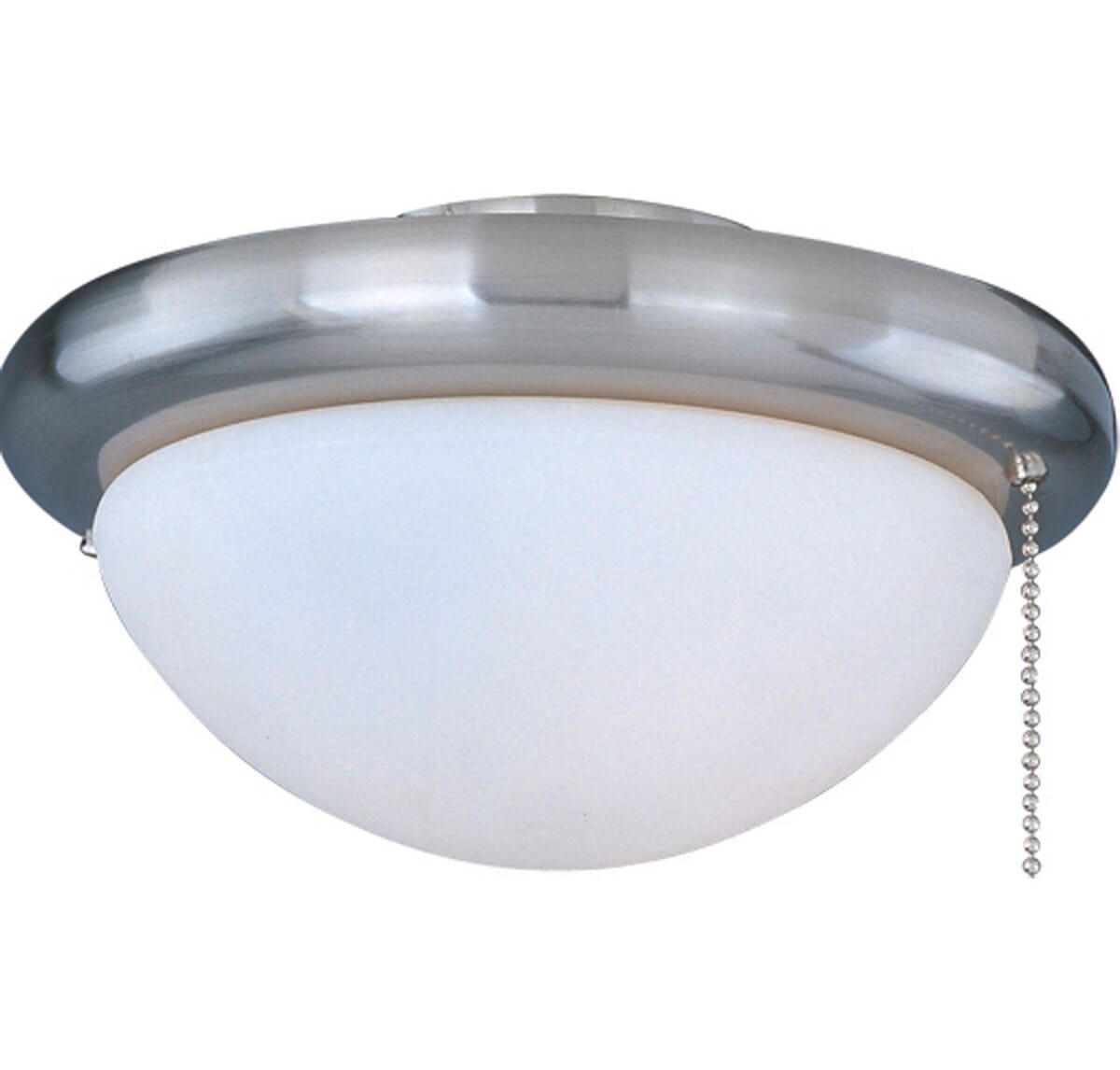 Maxim Basic Max 7" White Glass Ceiling Fan Light Kit in Satin Nickel