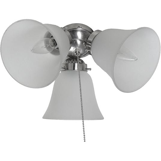 Maxim Lighting Basic Max 12" 3-Light Ceiling Fan Light Kit in Satin Nickel