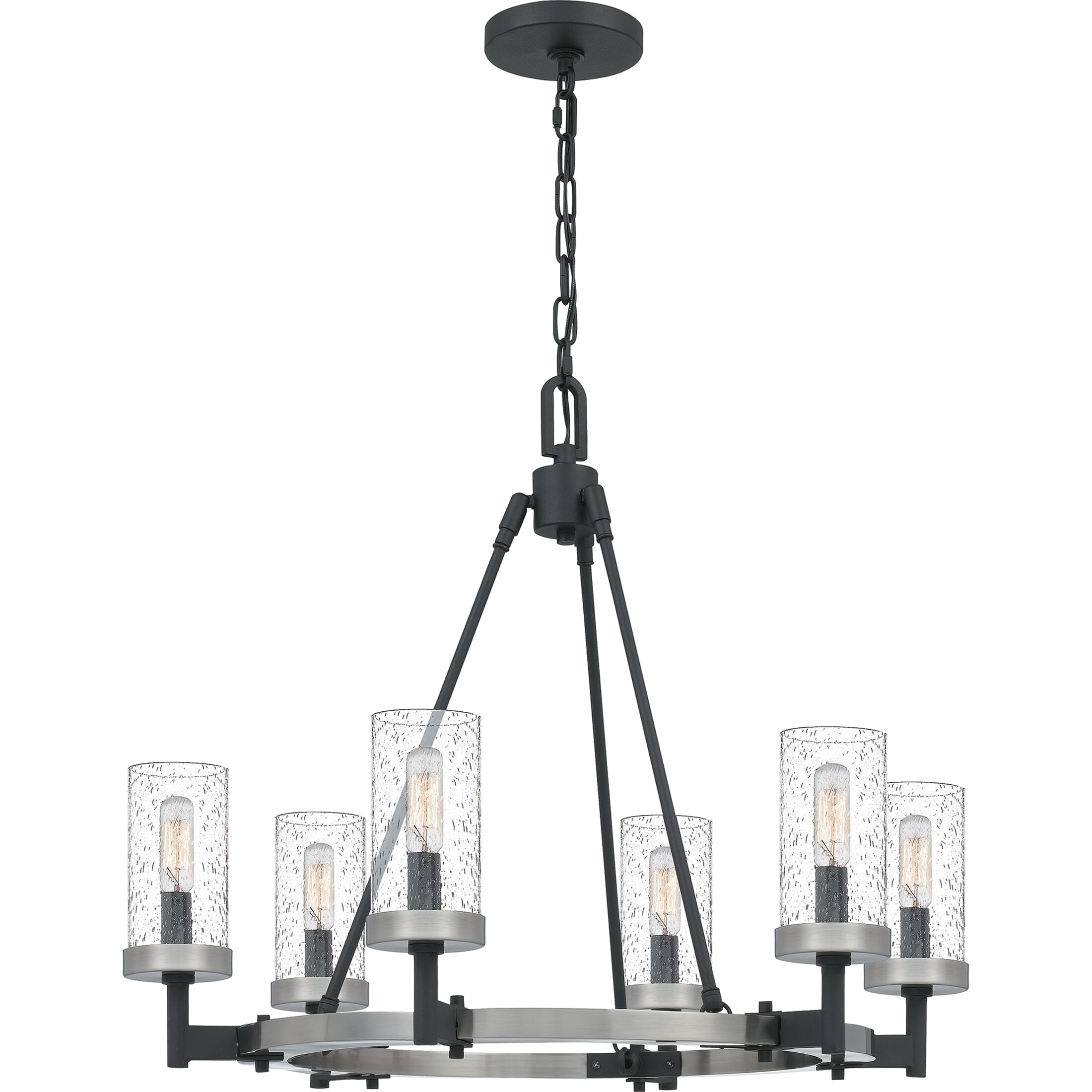 Quoizel Fallon 6-Light 22" Transitional Chandelier in Earth Black